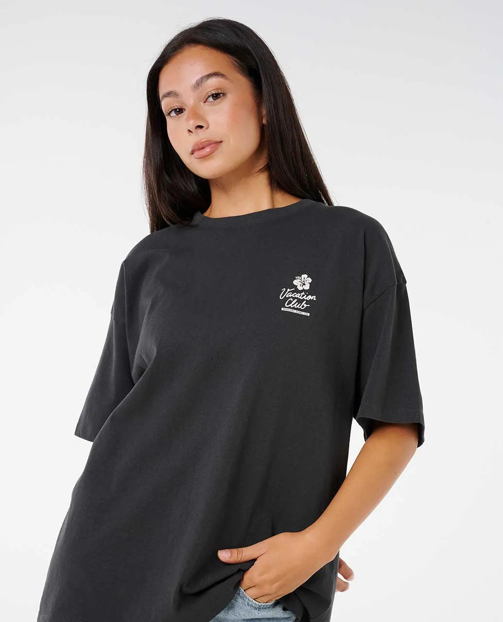 Rip Curl Women's Luau Heritage Short Sleeve T-Shirt - Washed Black