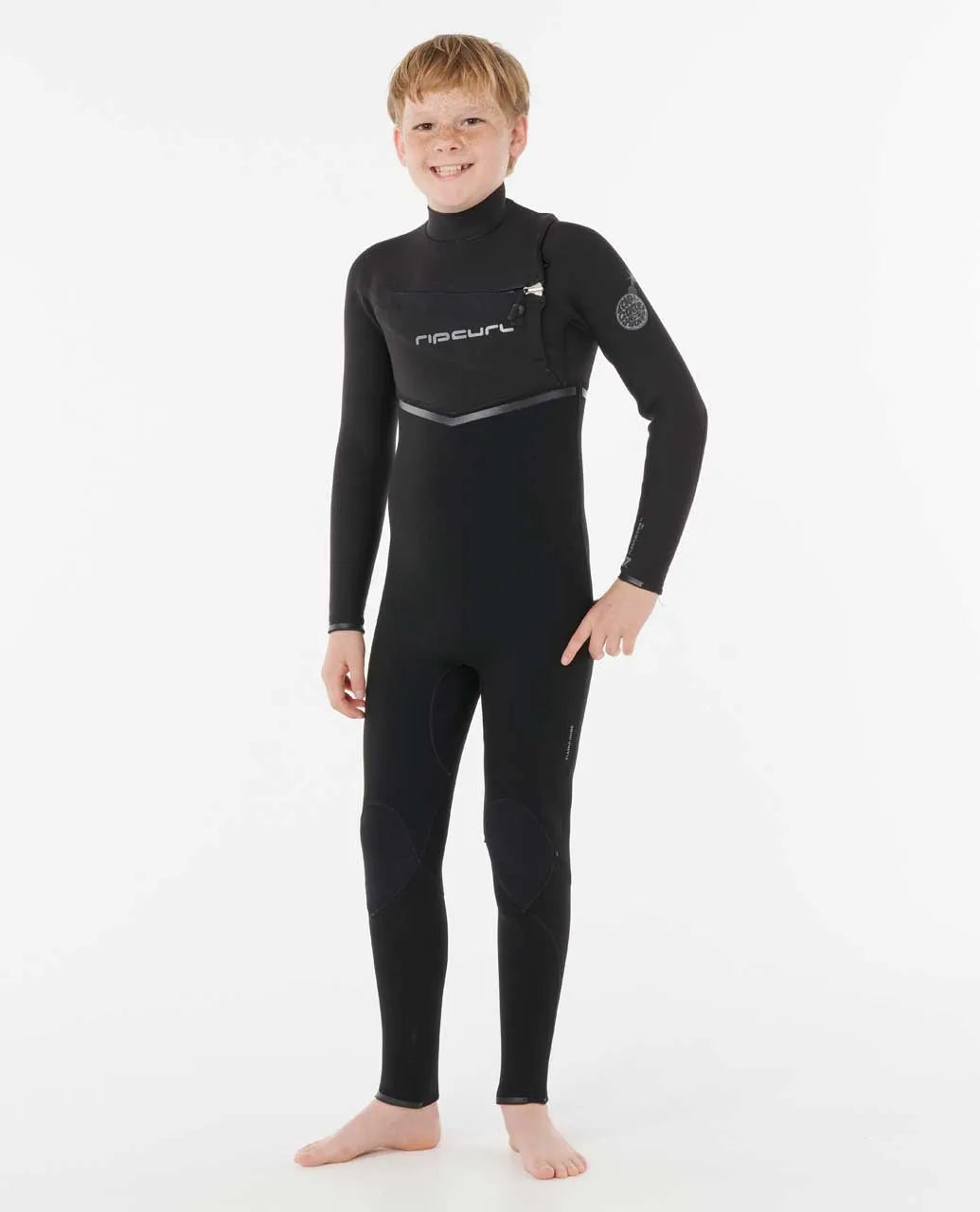 Rip Curl Kids Boys Flashbomb Pro 3/2MM GB Chest Zip Fullsuit Wetsuit - Black