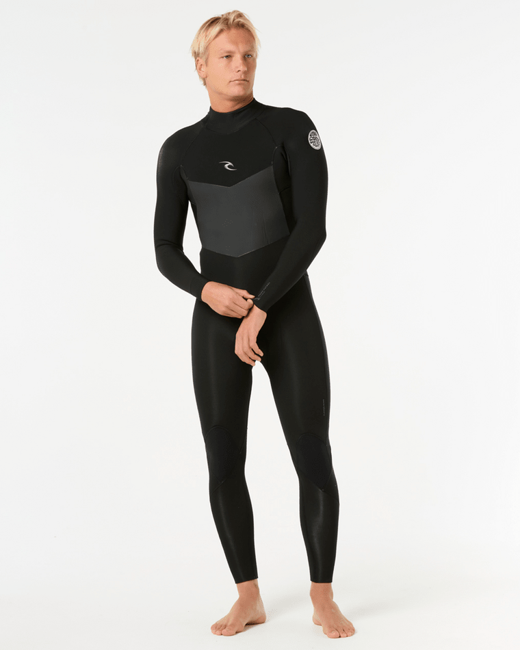 Rip Curl Men's Dawn Patrol 4/3 Back Zip Fullsuit- Black