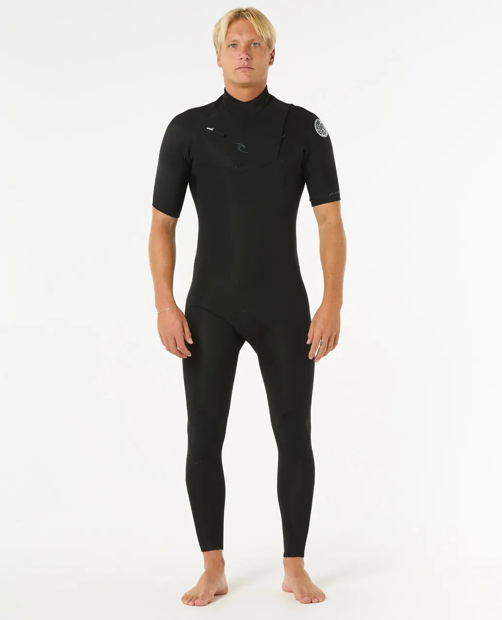 Rip Curl Men's Dawn Patrol 2/2MM Short Sleeve Chest Zip Fullsuit Wetsuit - Black