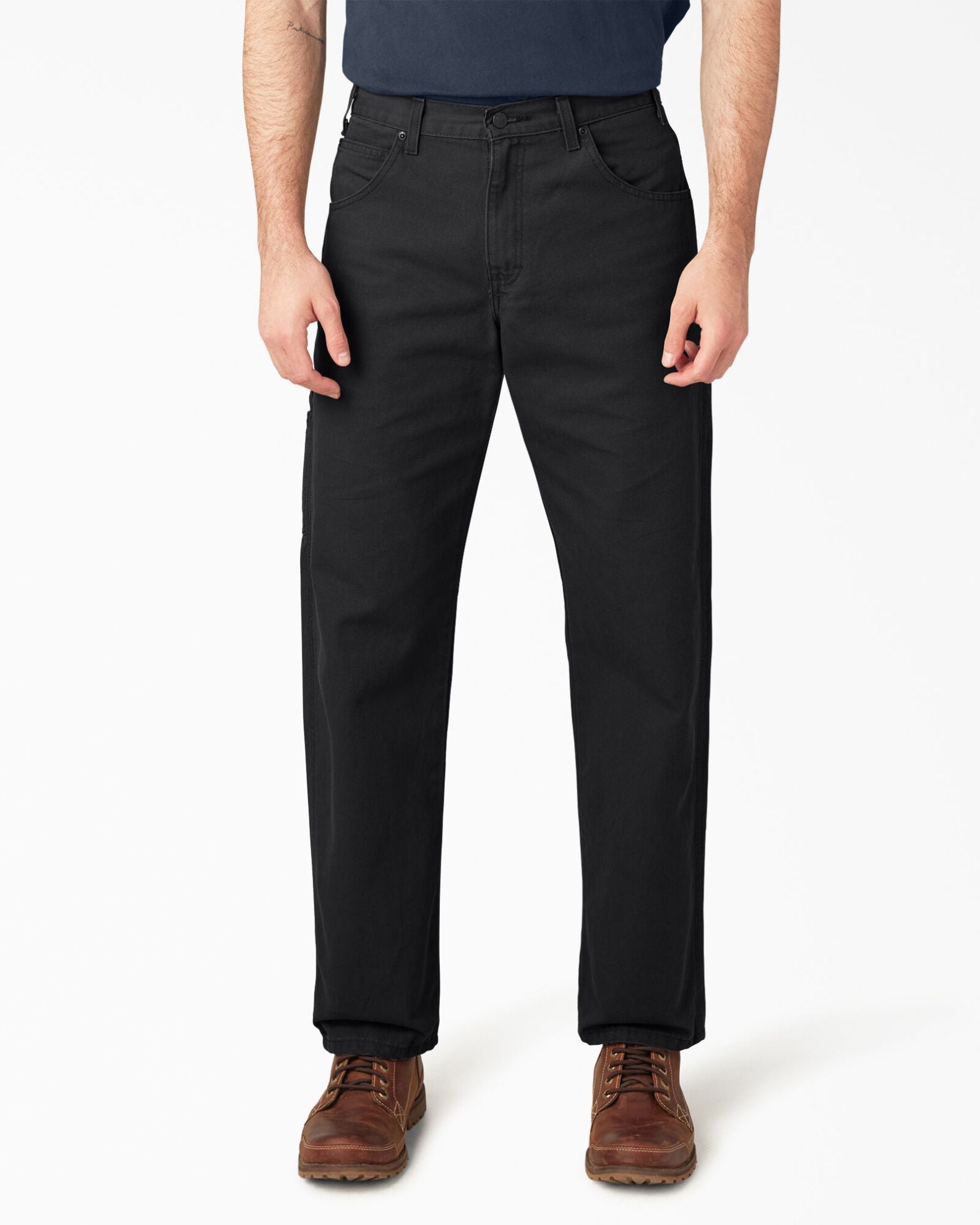 Dickies Relaxed Fit Heavyweight Duck Carpenter Pants - Rinsed Black