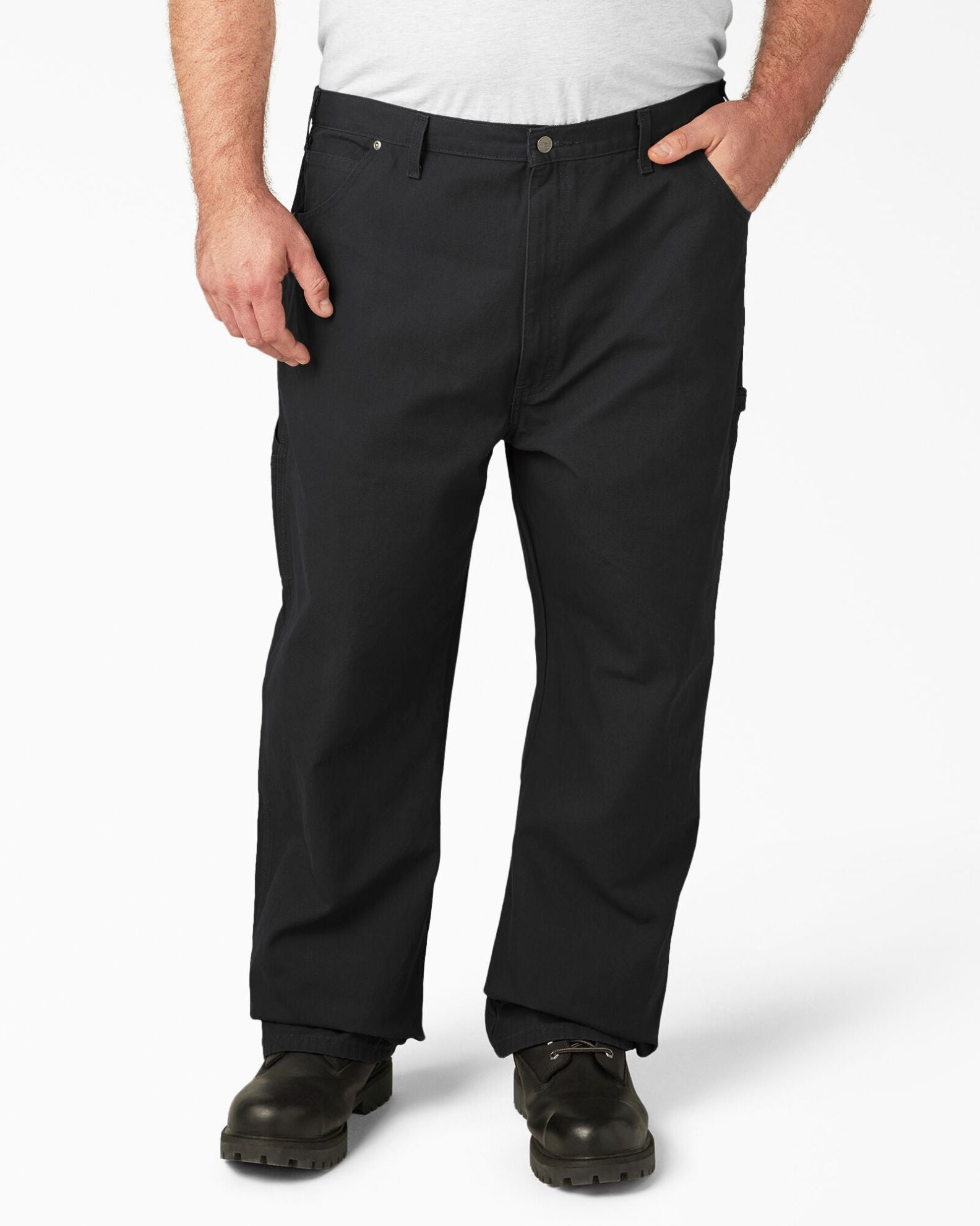Dickies Relaxed Fit Heavyweight Duck Carpenter Pants - Rinsed Black