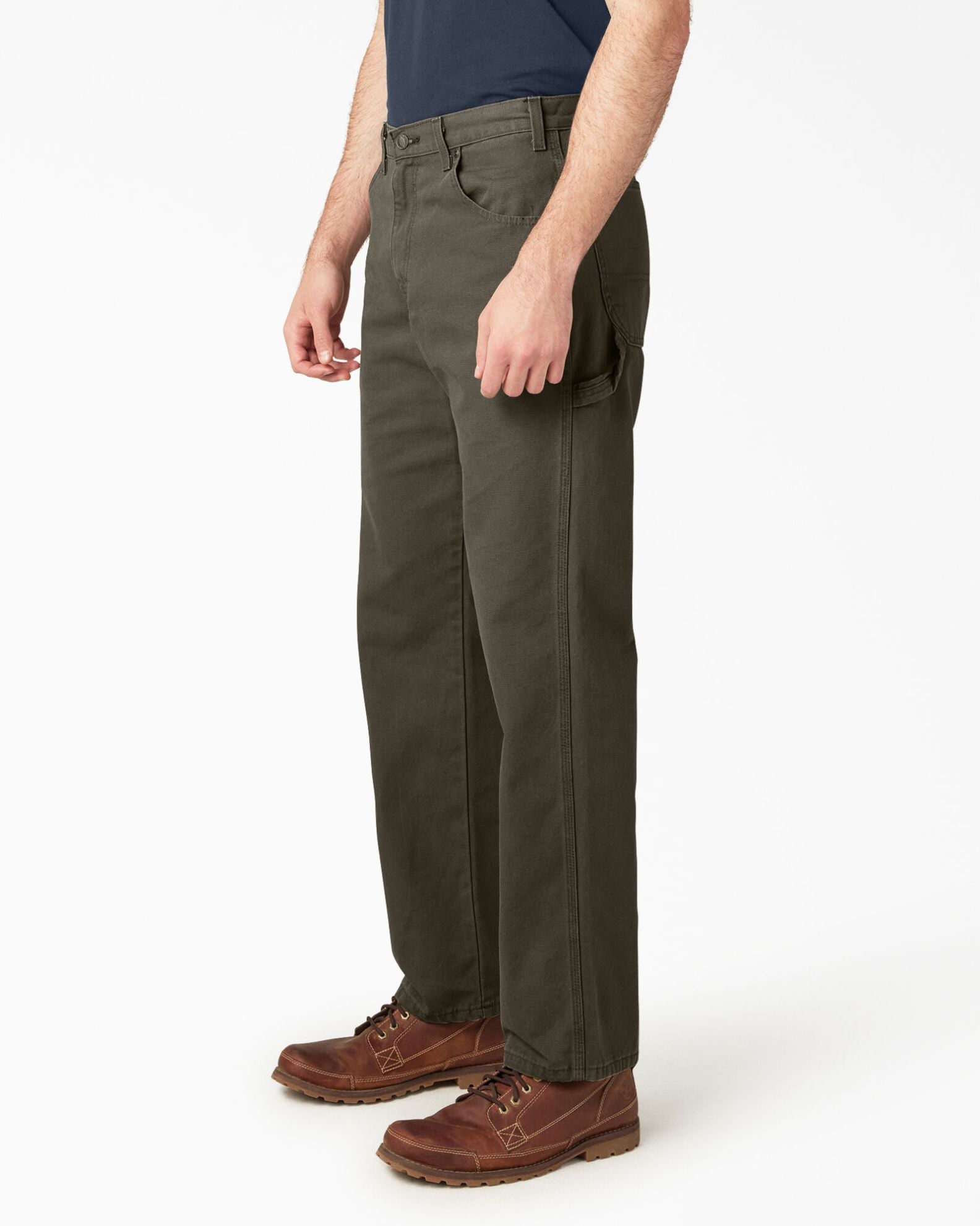 Dickies Relaxed Fit Heavyweight Duck Carpenter Pants - Rinsed Moss Green
