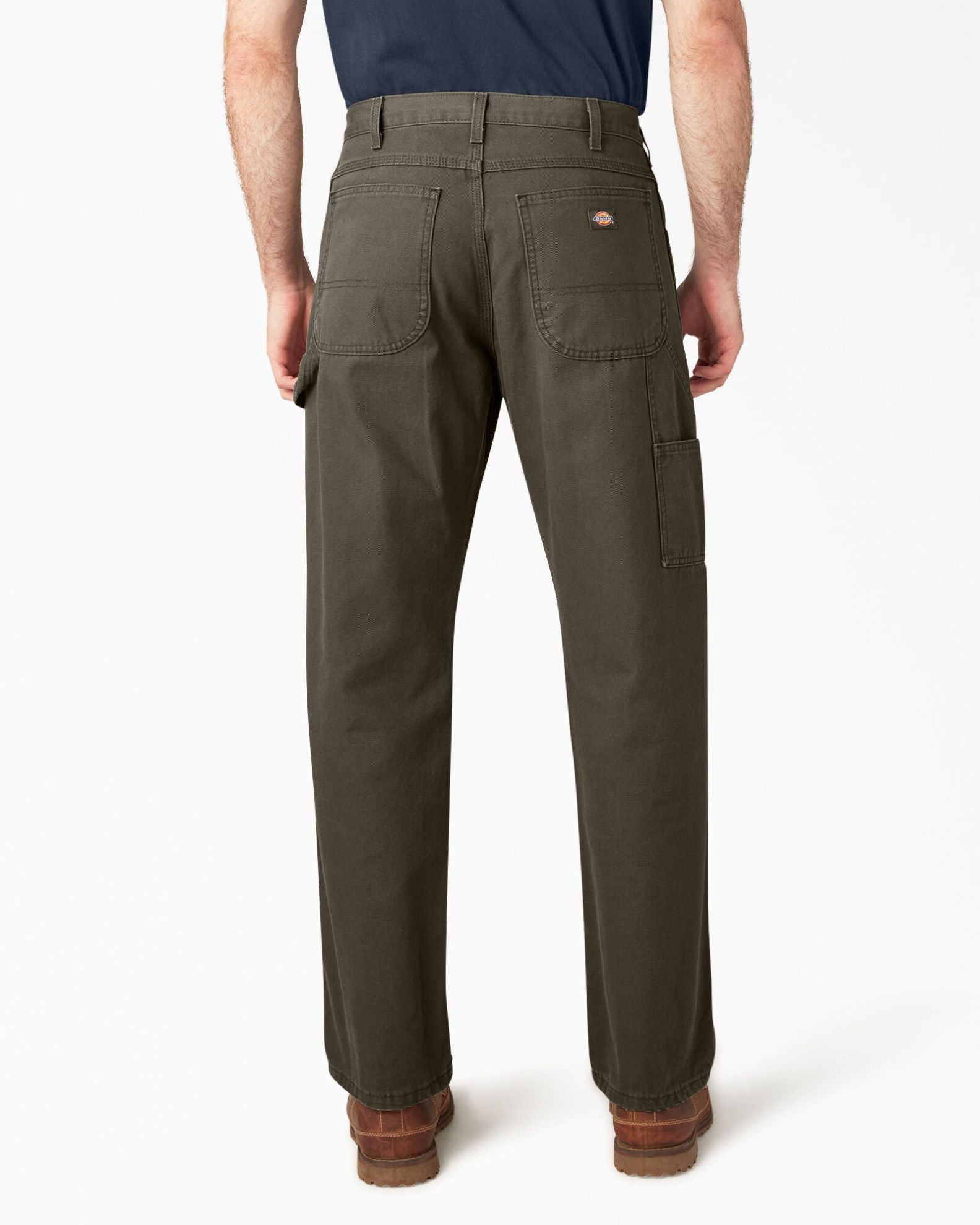 Dickies Relaxed Fit Heavyweight Duck Carpenter Pants - Rinsed Moss Green