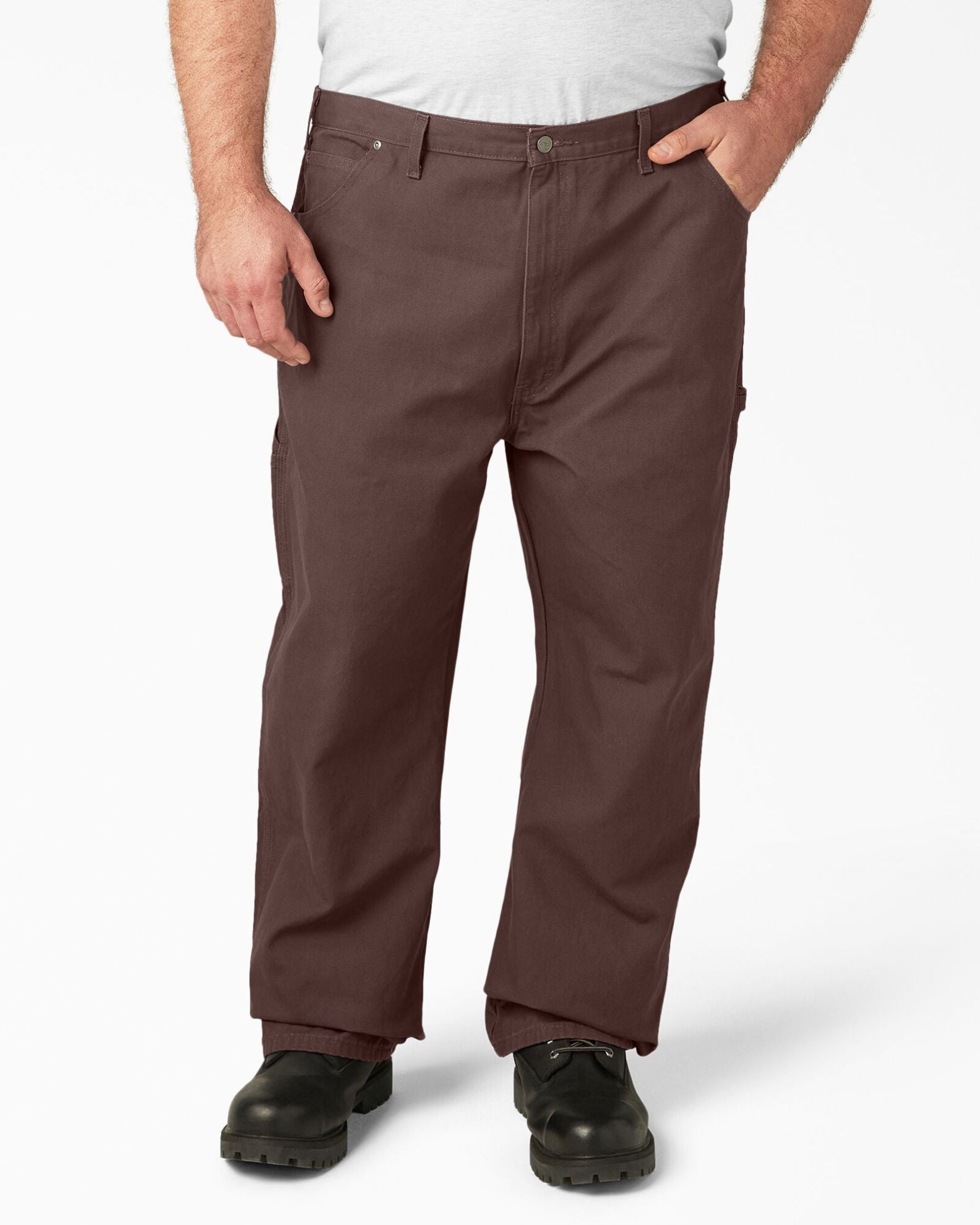 Dickies Relaxed Fit Heavyweight Duck Carpenter Pants - Rinsed Timber Brown