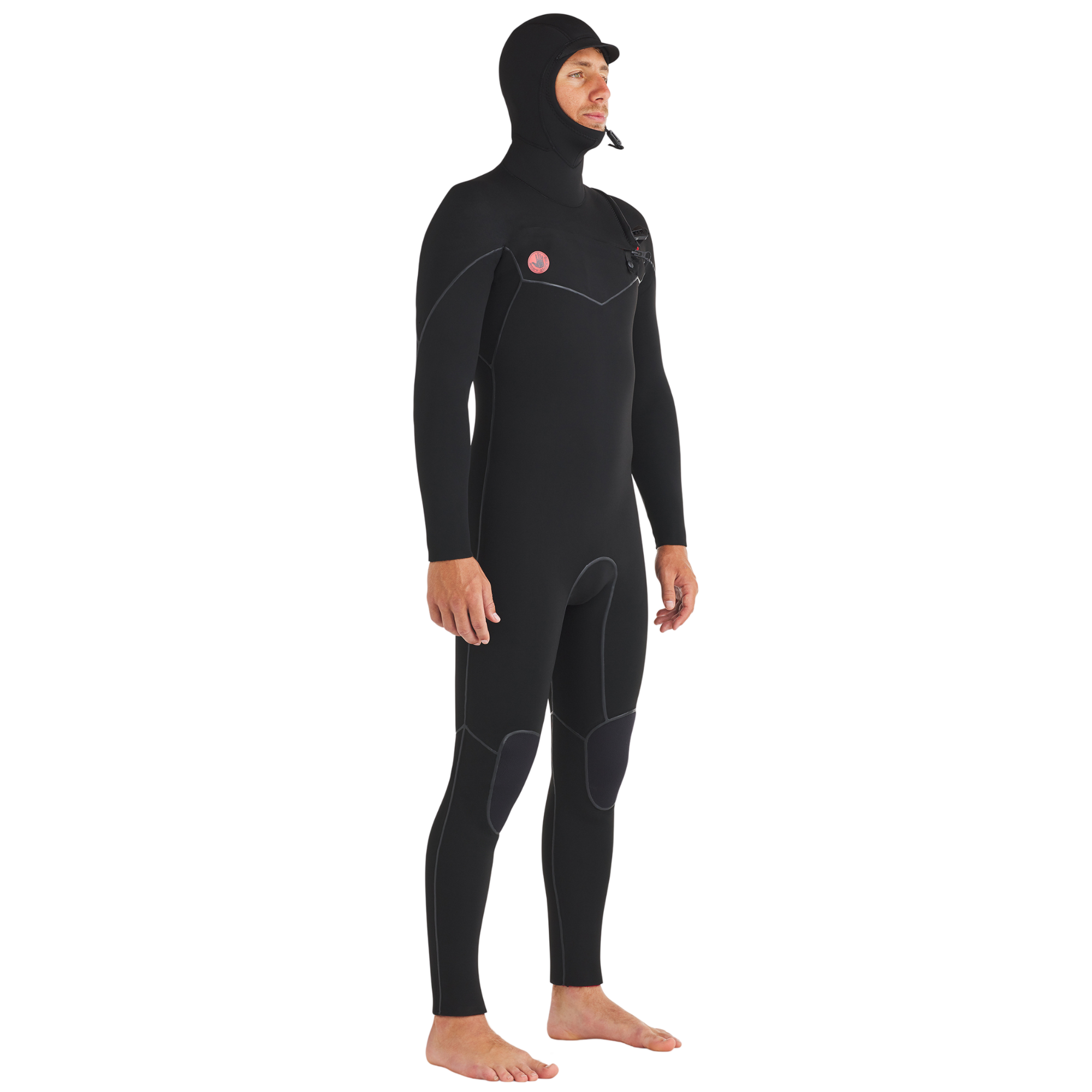 Body Glove Men's 5/4/3mm Red Cell Chest-Zip Hooded Fullsuit Wetsuit - Black