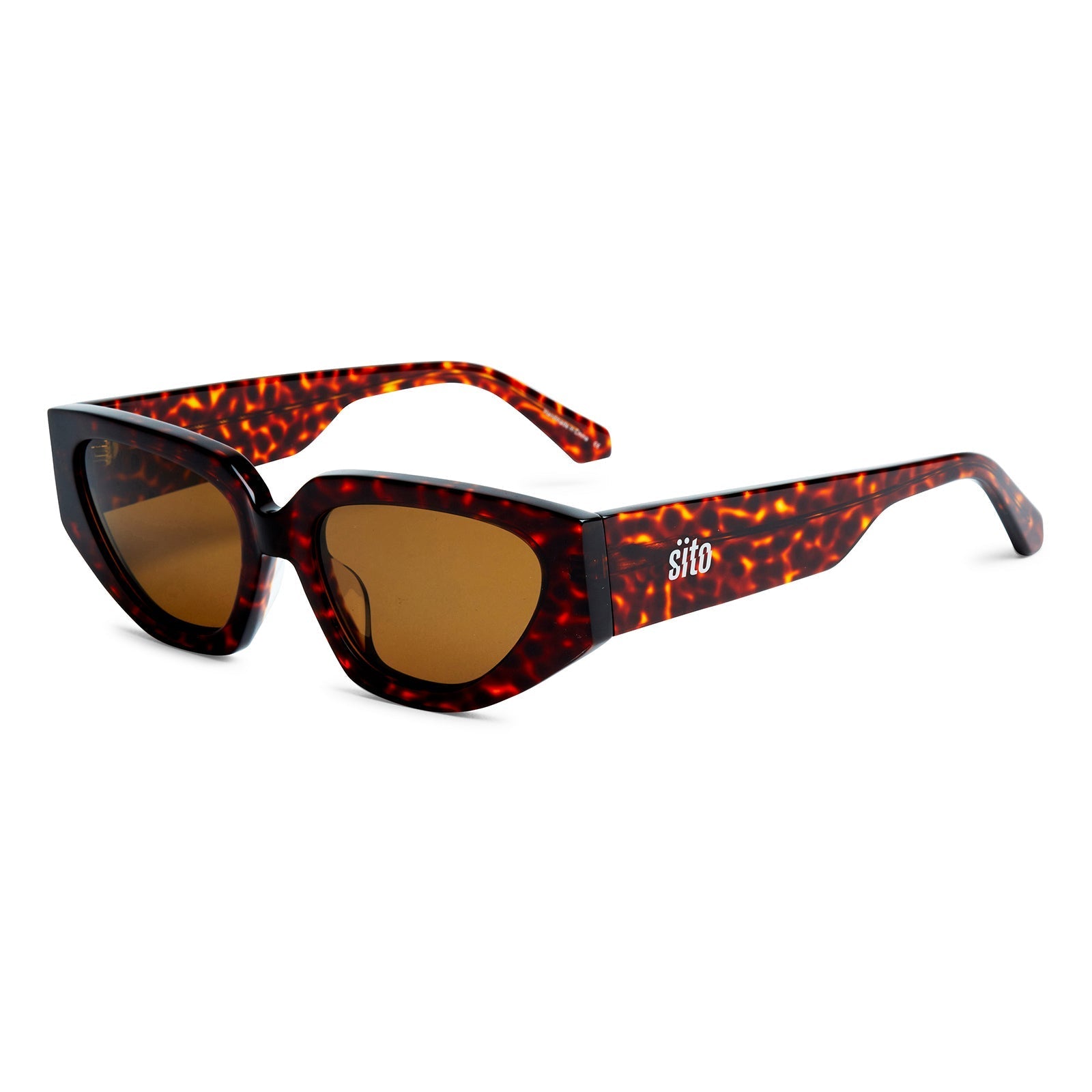 Sito Shades Unisex AXIS Sunglasses - Cheetah / Coffee Polar 
