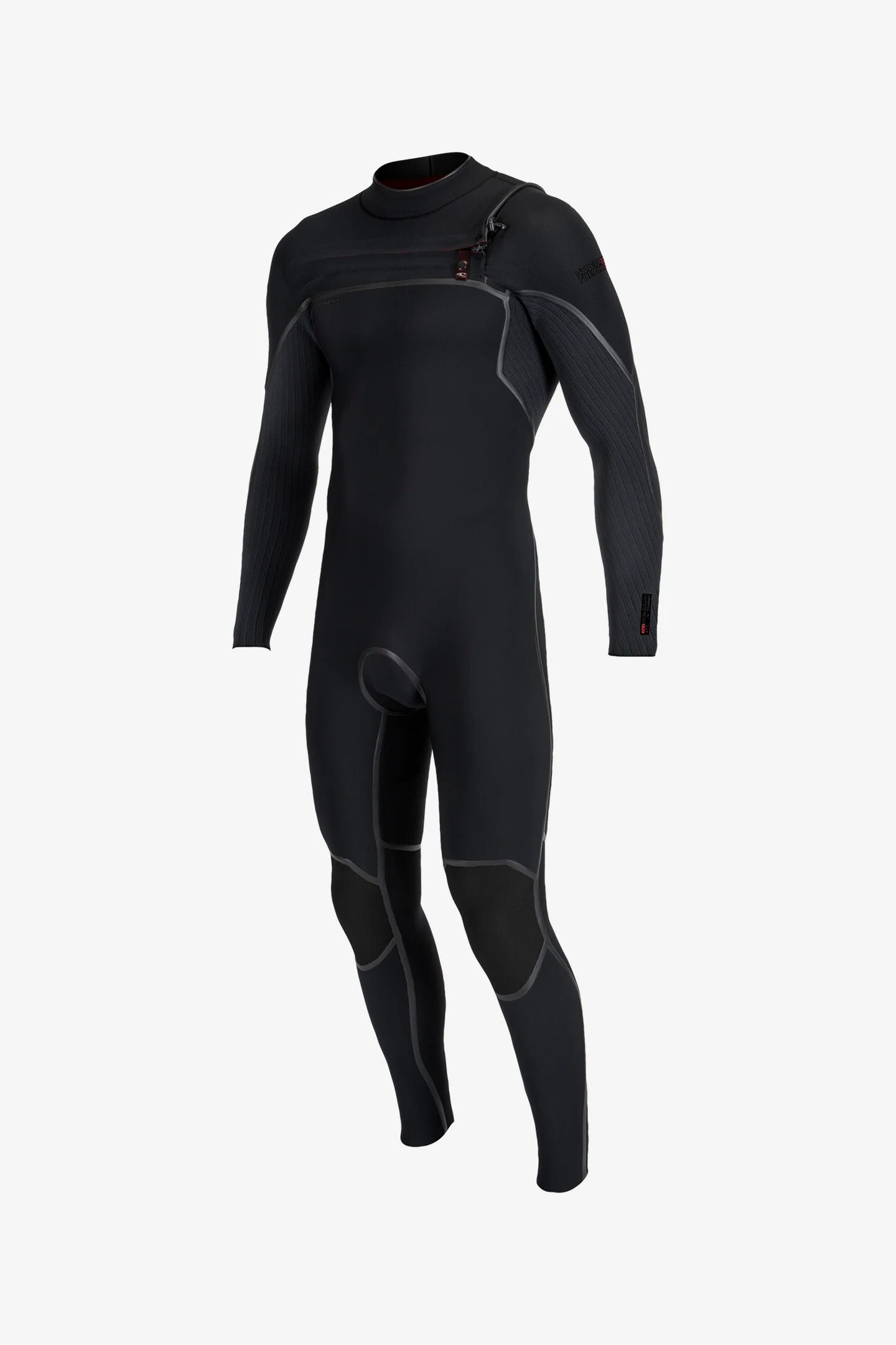 O'Neill Men's Hyperfreak Fire 3/2mm+ Chest Zip Fullsuit Wetsuit - BlackBlack