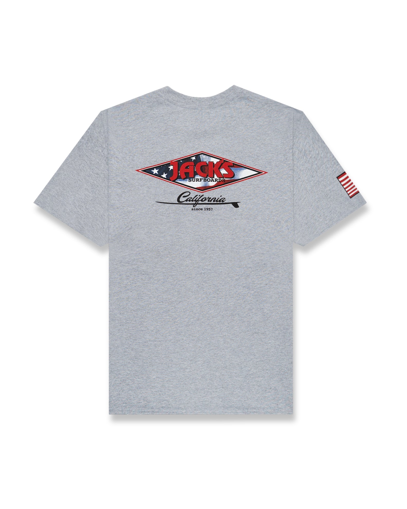 Jack's Surfboard Men's American Diamond Classic Fit Short Sleeve T-Shirt - Athletic Grey 