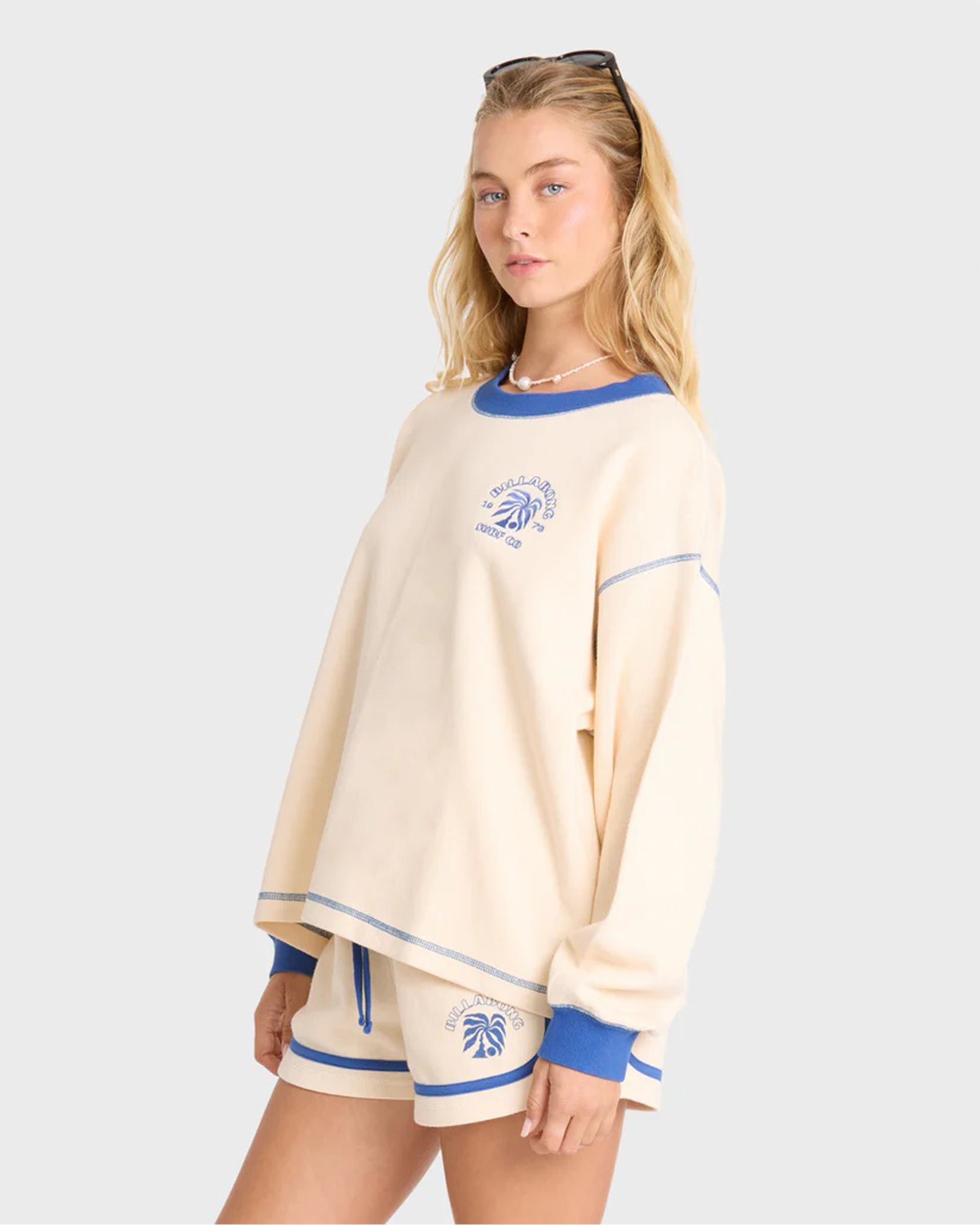 Billabong Women's Back To It Crewneck Sweatshirt - White Cap
