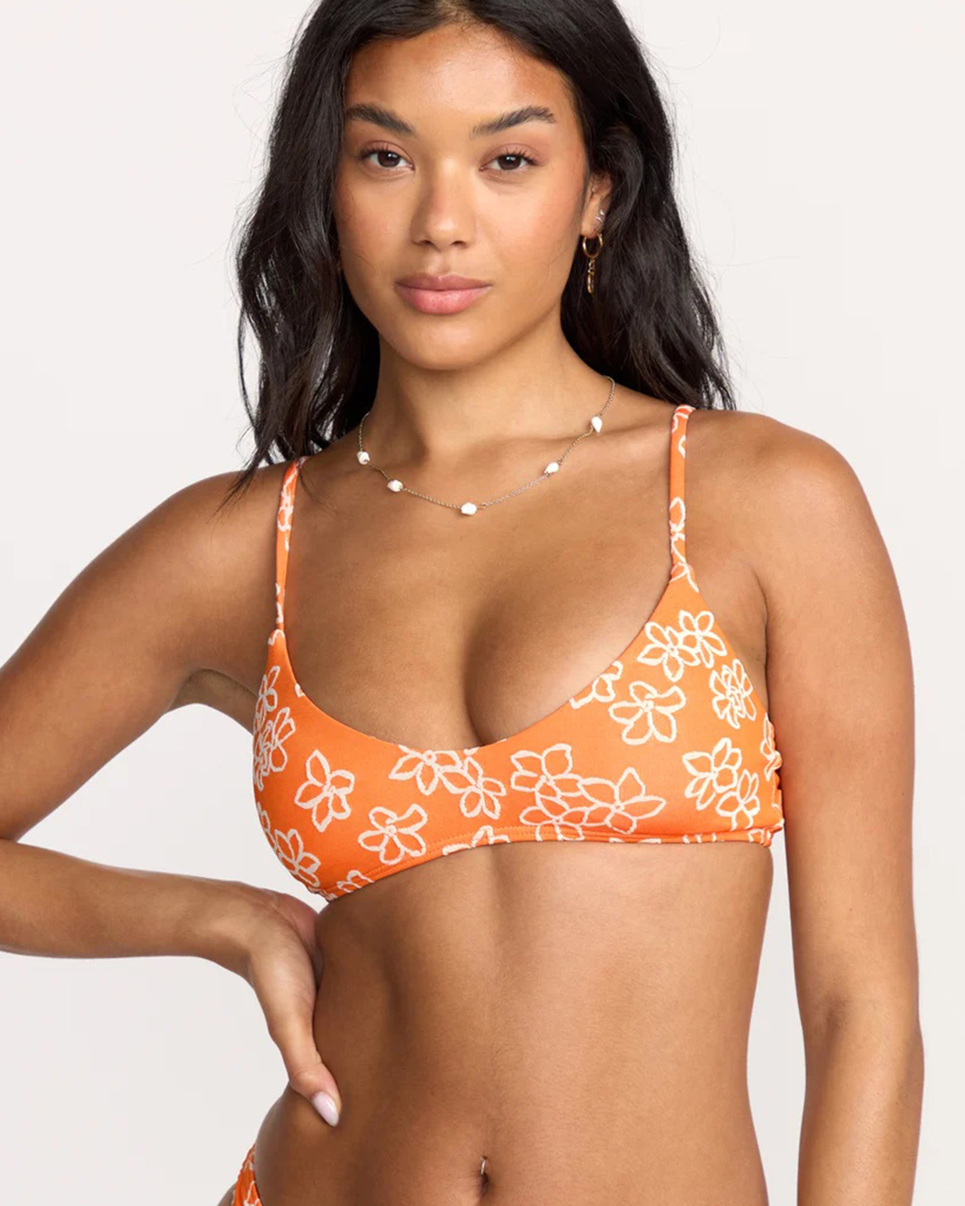 Billabong Women's Josie Have It All V Bralette Bikini Top - Orange Pop