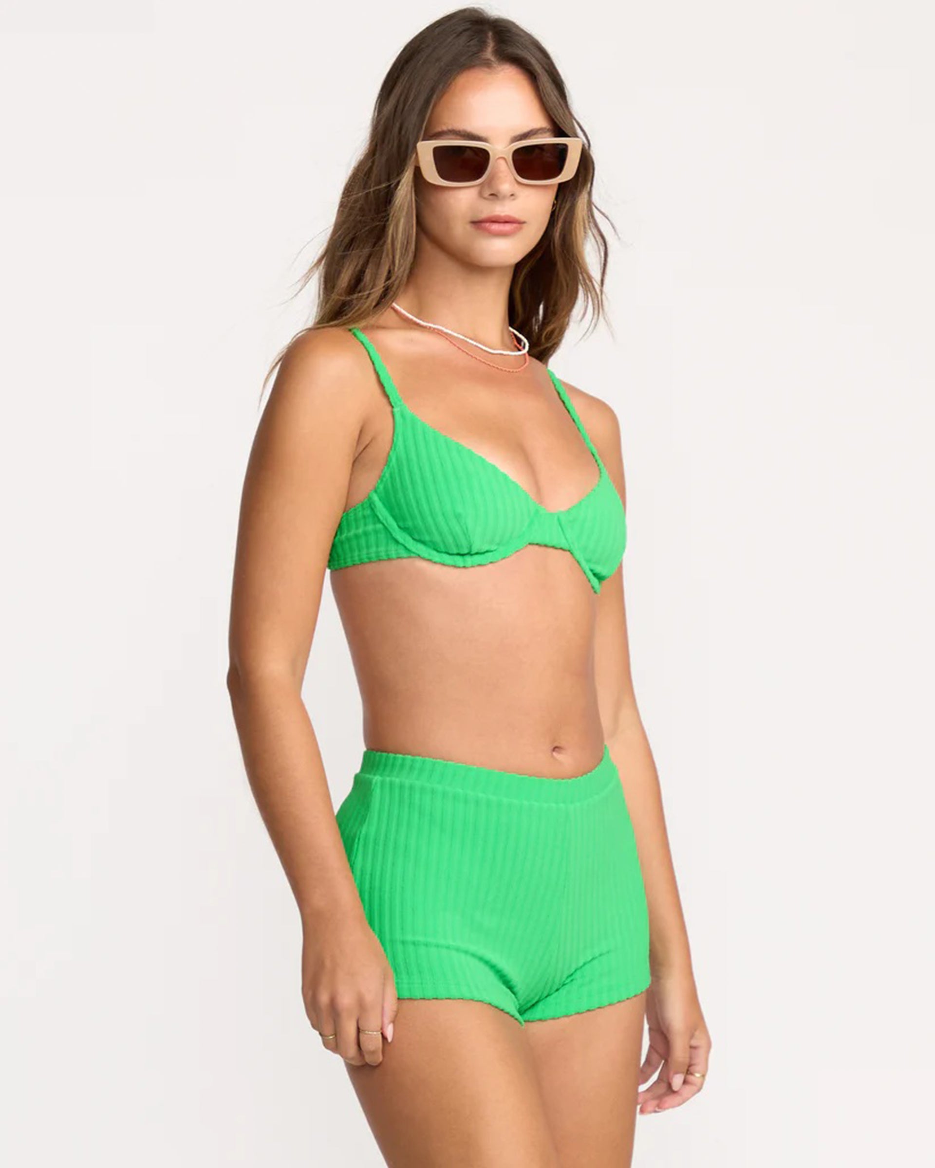 Billabong Women's Josie In The Loop Boyshort Bikini Bottom - Jungle Green