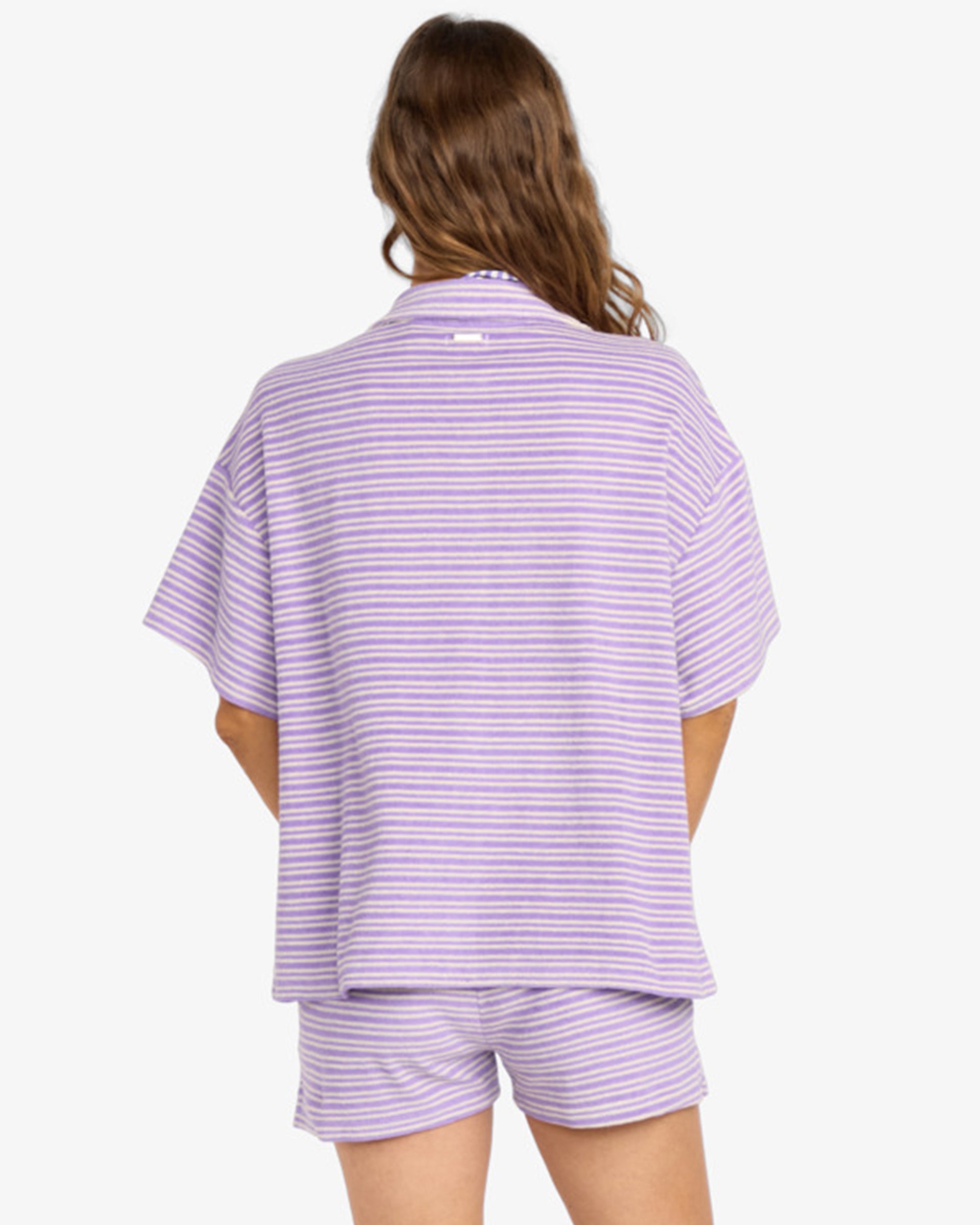 Billabong Women's Josie Stripe Beachy Shirt - Purple Punch
