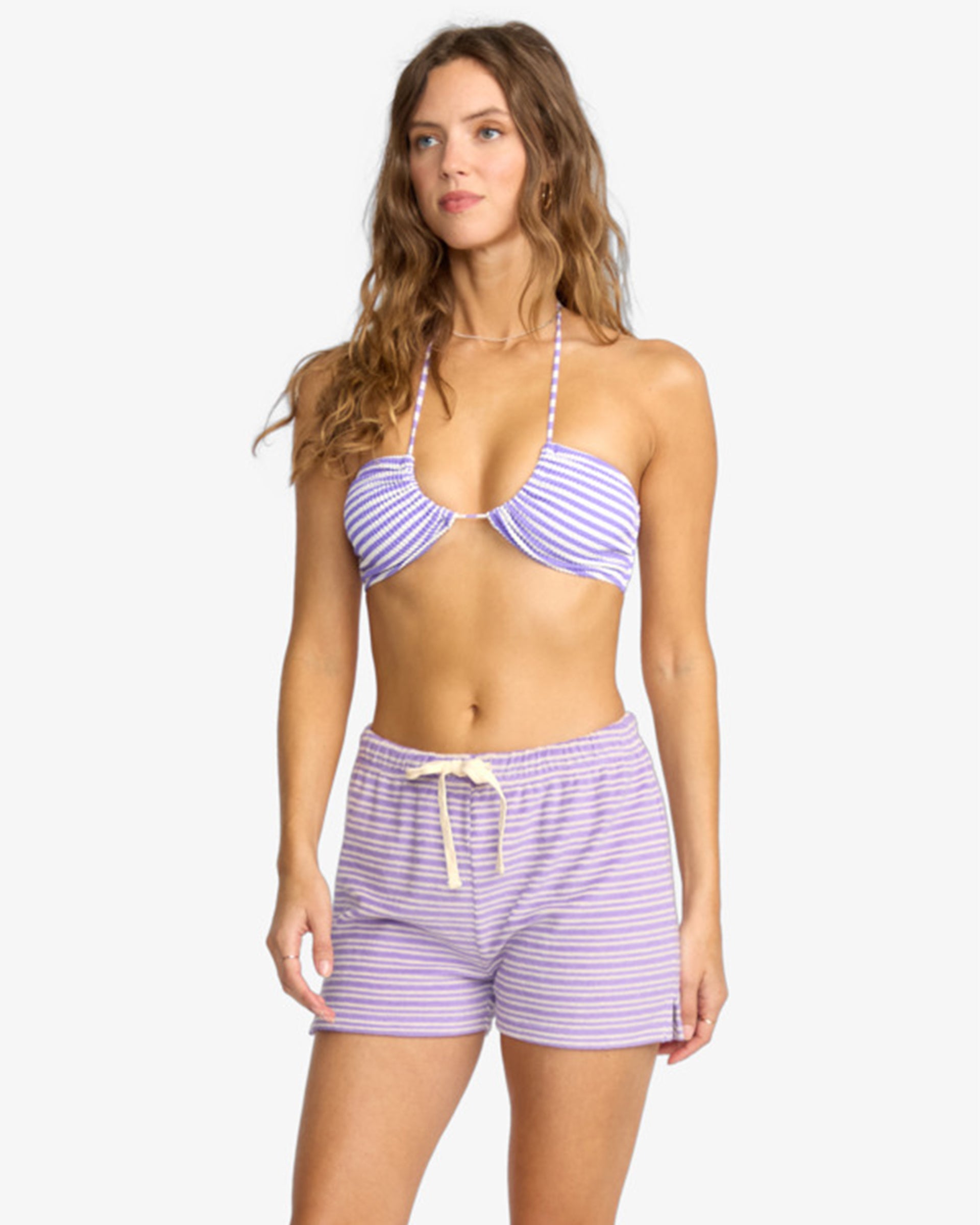 Billabong Women's Josie Stripe Beachy Short - Purple Punch