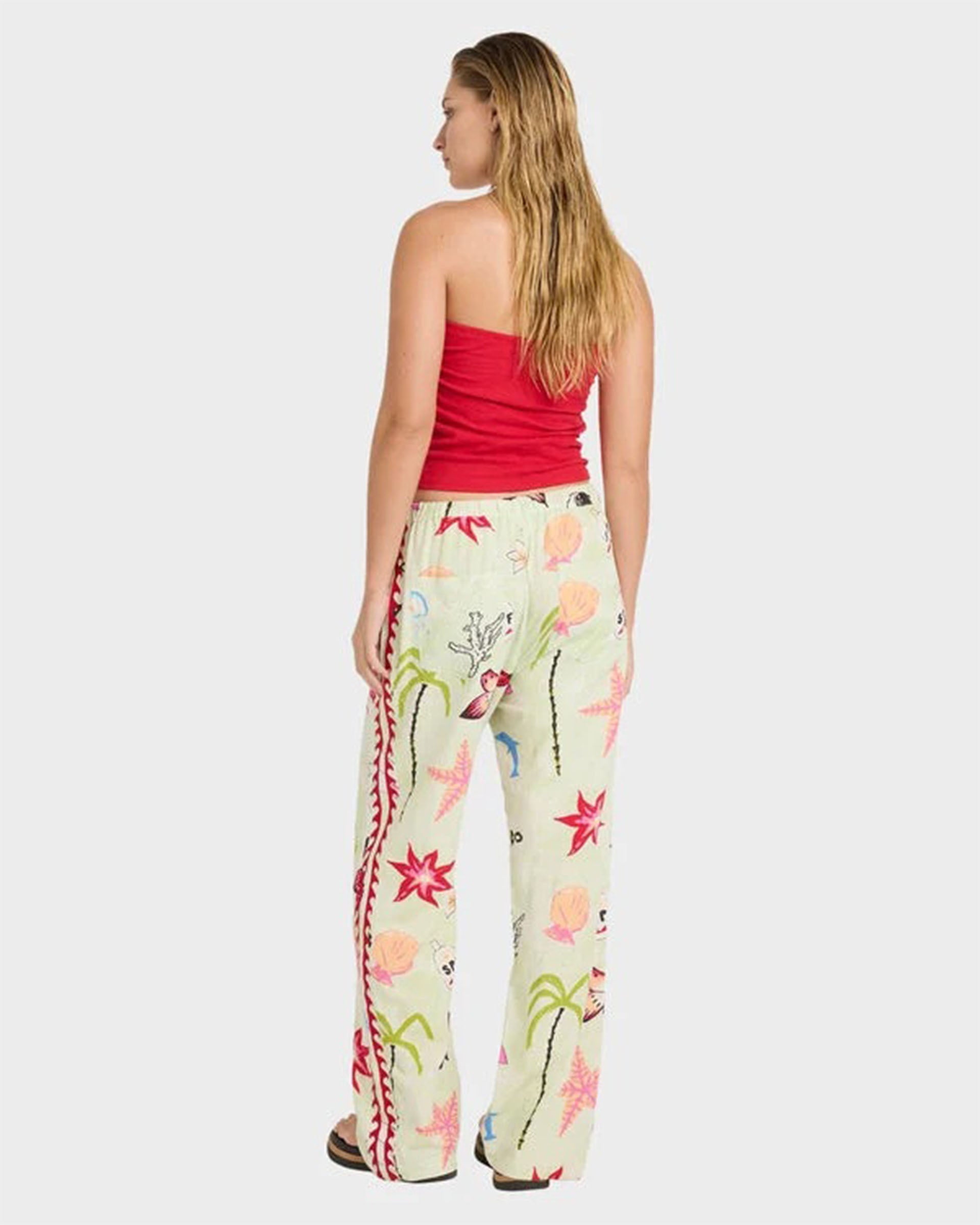 Billabong Women's Lottie Hall Woven Elastic Pant - Sunny Lime