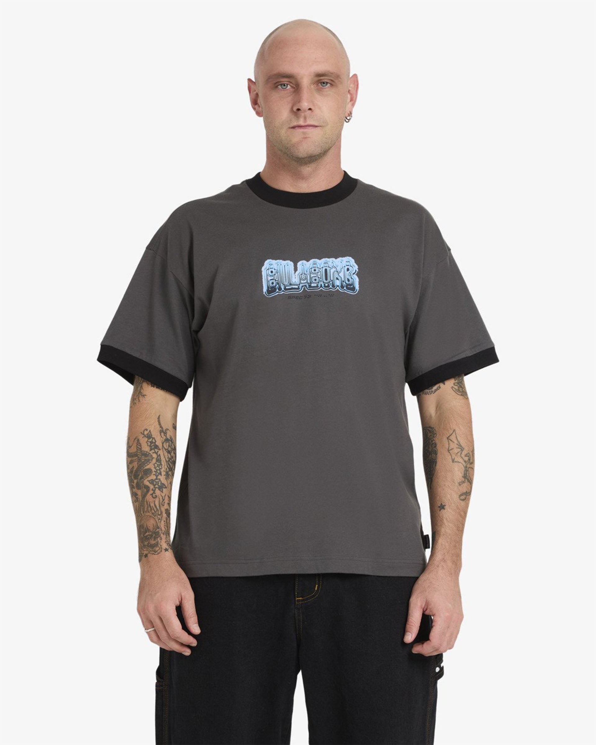 Billabong Spec 73 Spin Ringer Short Sleeve T-Shirt -Pewter