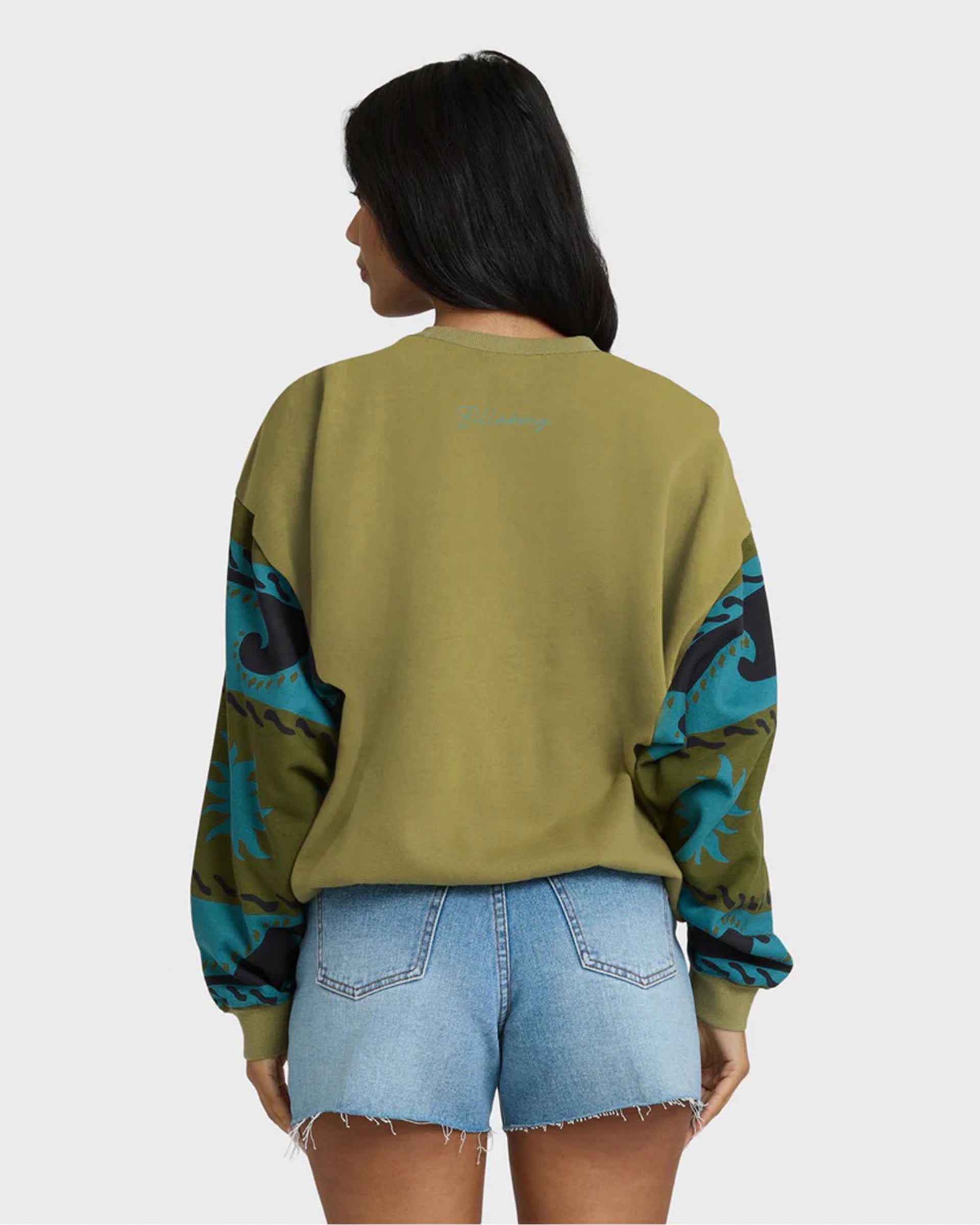 Billabong Women's Split Palm Kendal Crewneck Sweatshirt - Cedar