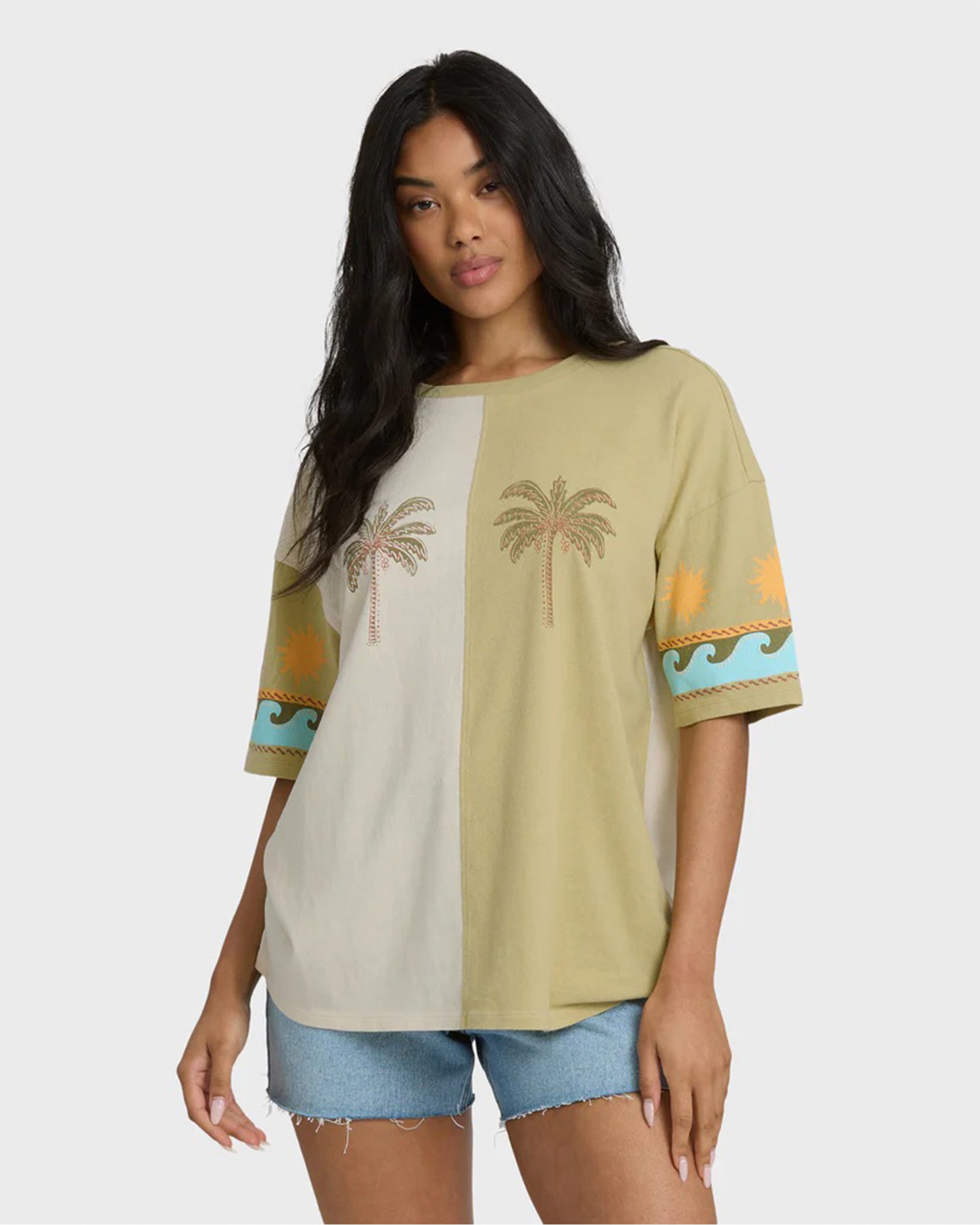Split Palm S/S T-Shirt - White Cap