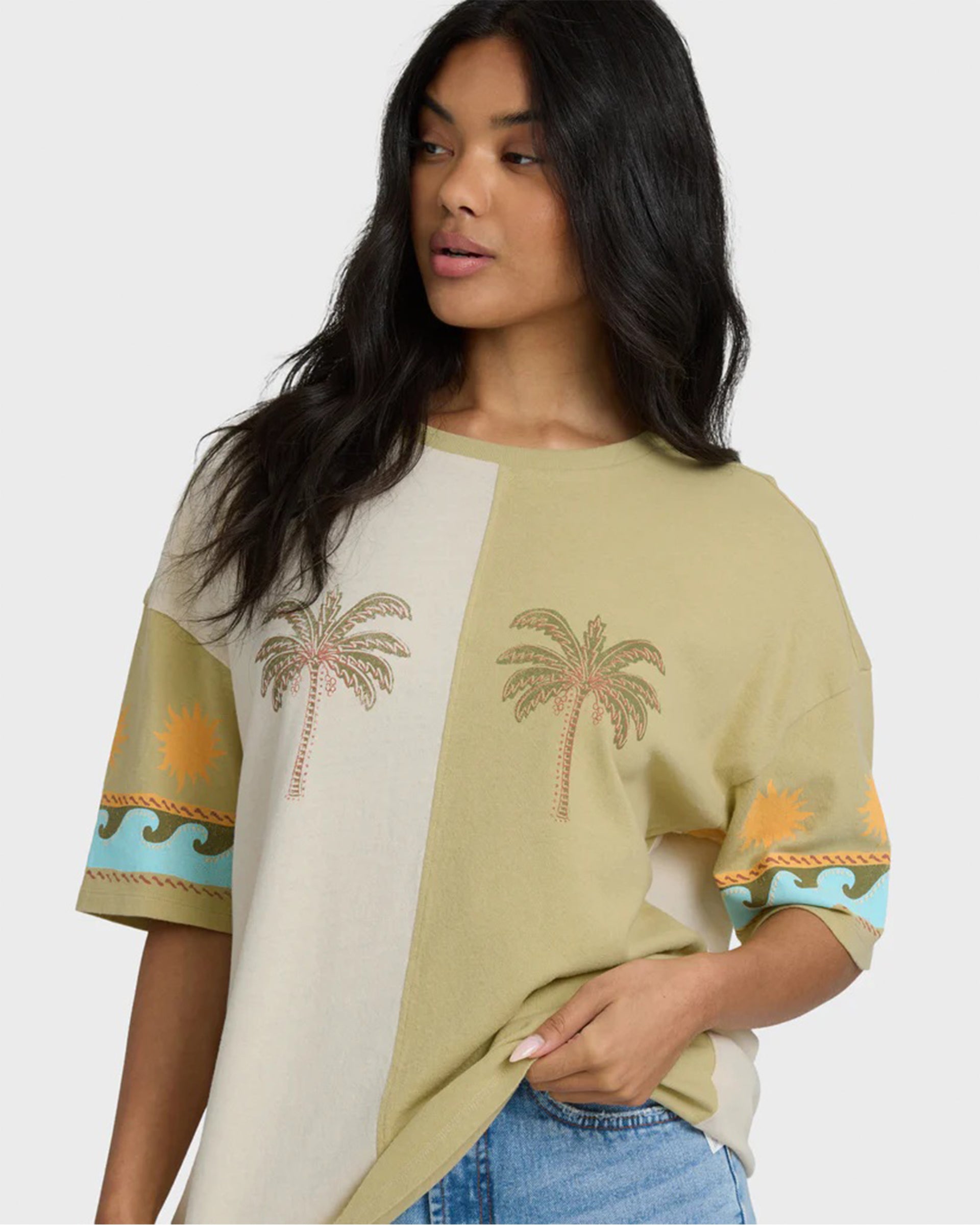 Split Palm S/S T-Shirt - White Cap