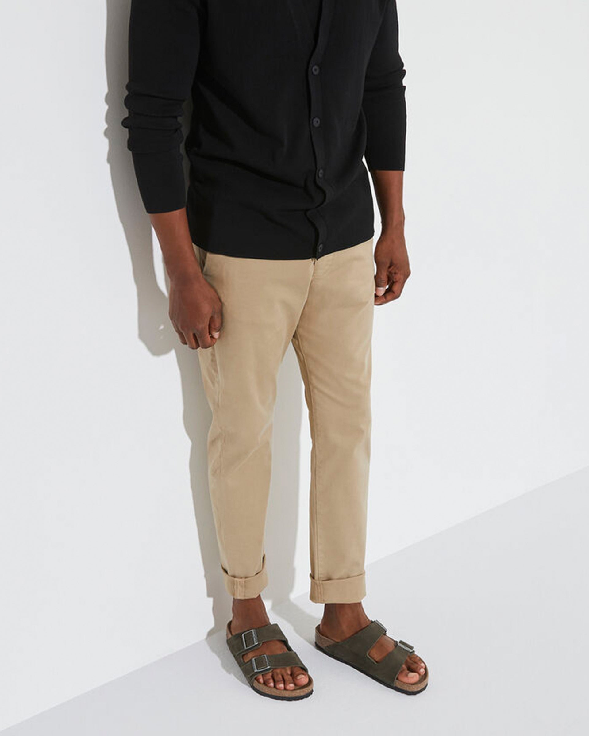 Arizona Suede Leather Sandal (Wide) - Thyme