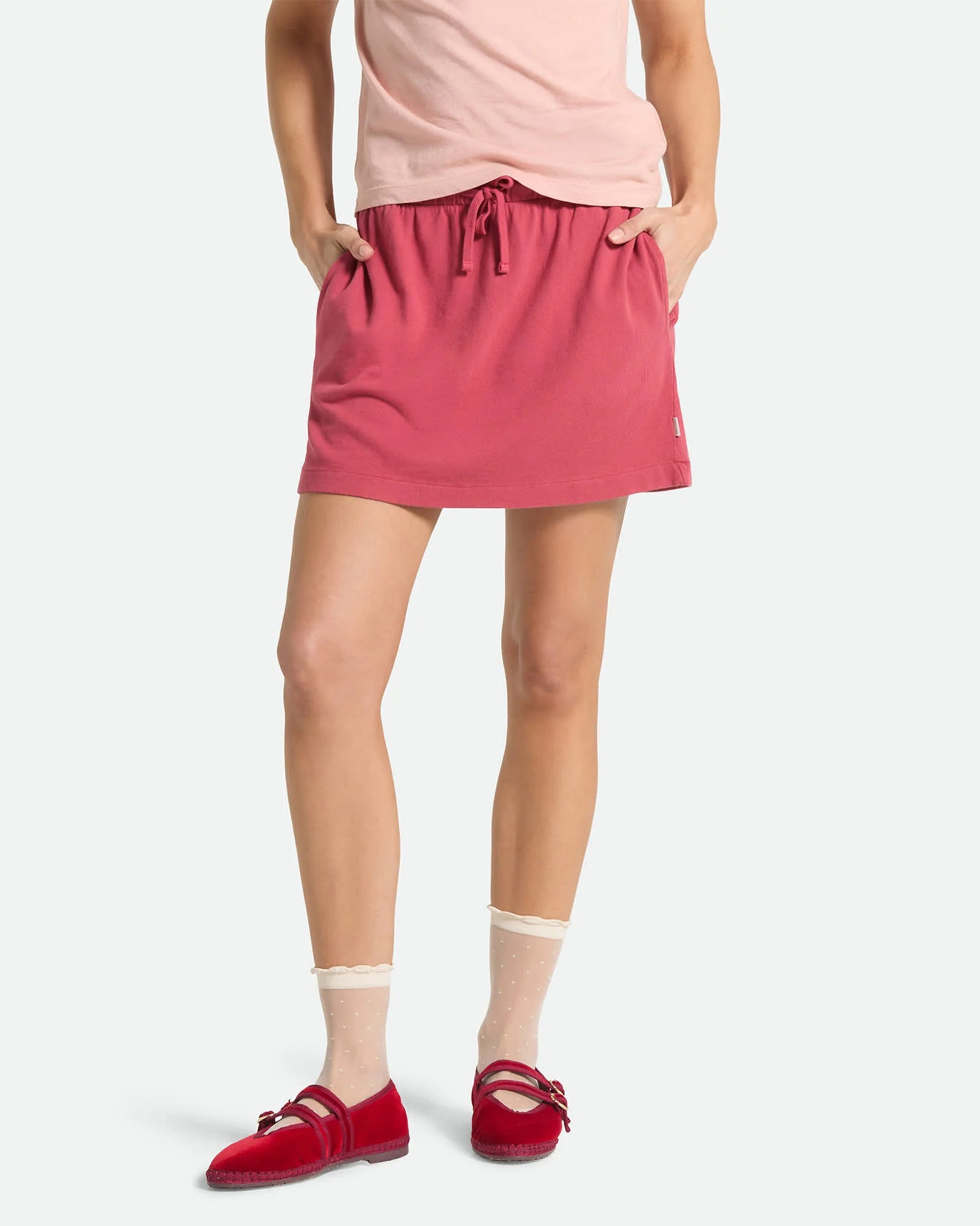 Brixton Women's Carefree Organic Garment Dye Lounge Skirt - Robust Red