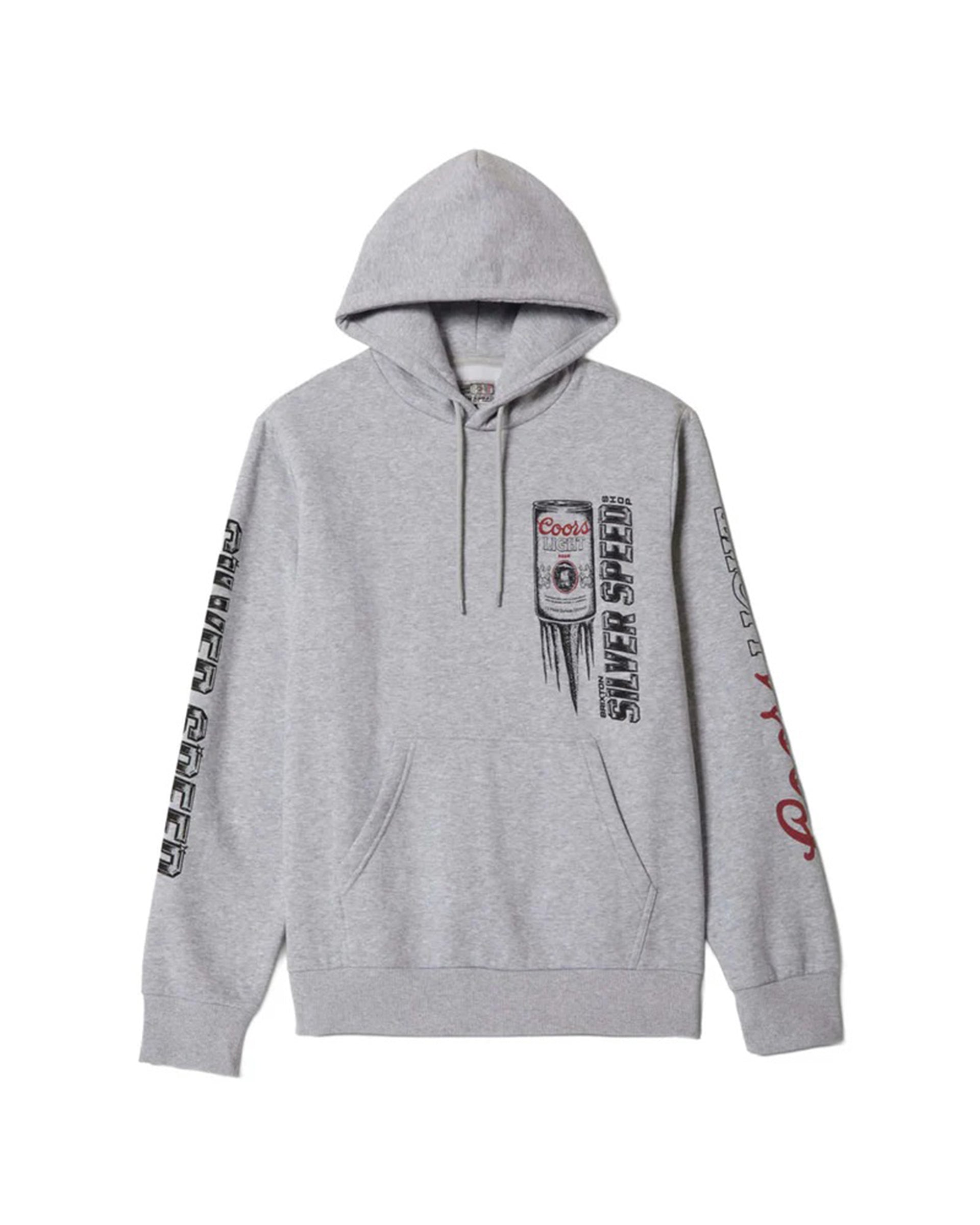 Brixton x Coors Silver Speed P/O Hoodie - Heather Grey