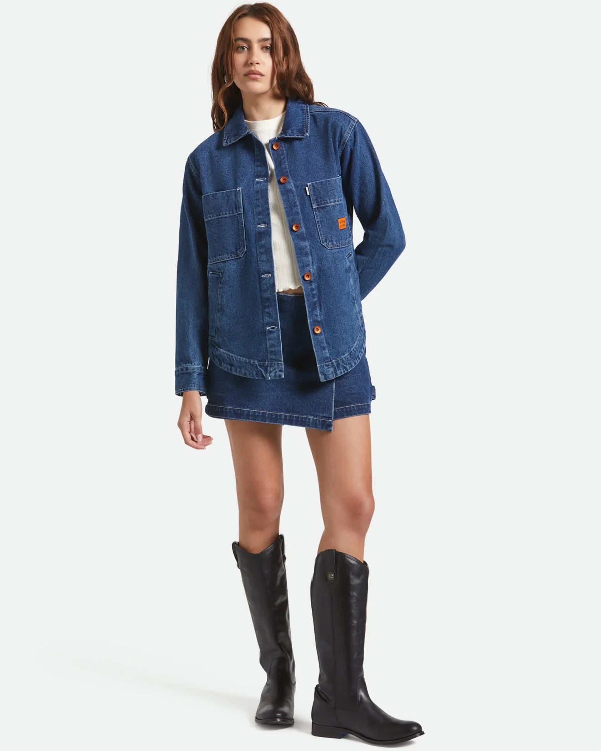 Brixton Women's Durham Shirt Jacket - Rinse Denim
