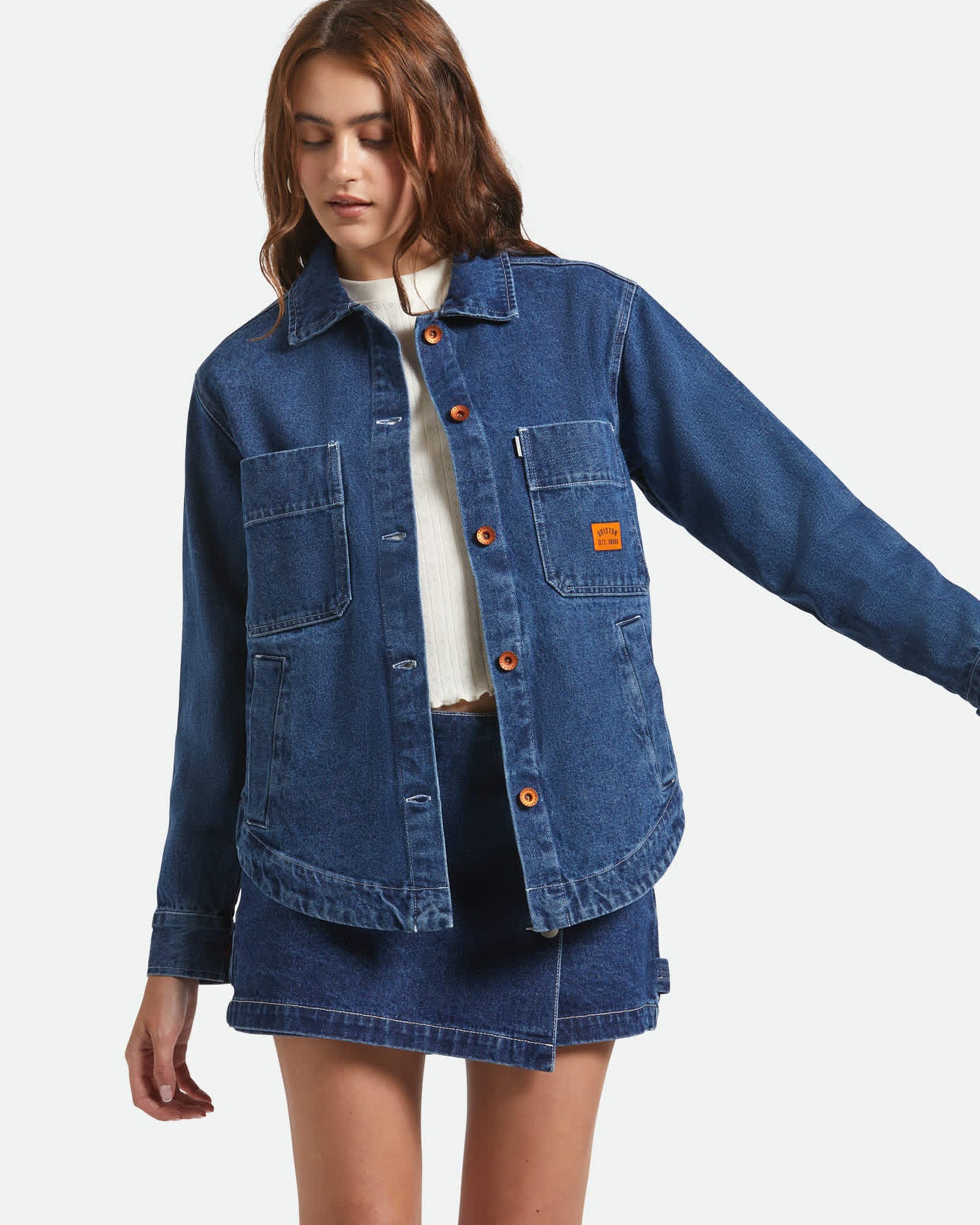 Brixton Women's Durham Shirt Jacket - Rinse Denim