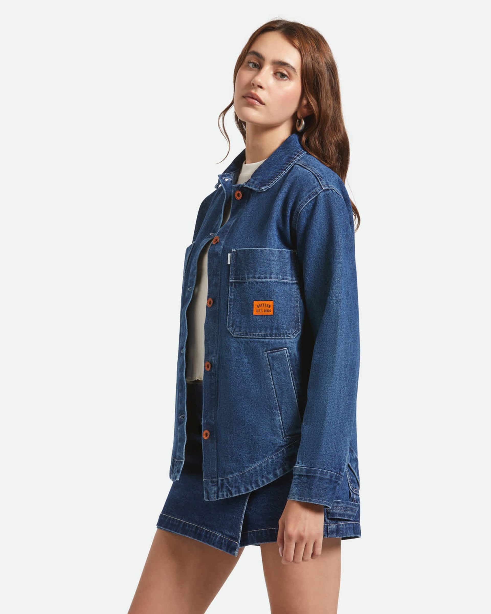 Brixton Women's Durham Shirt Jacket - Rinse Denim