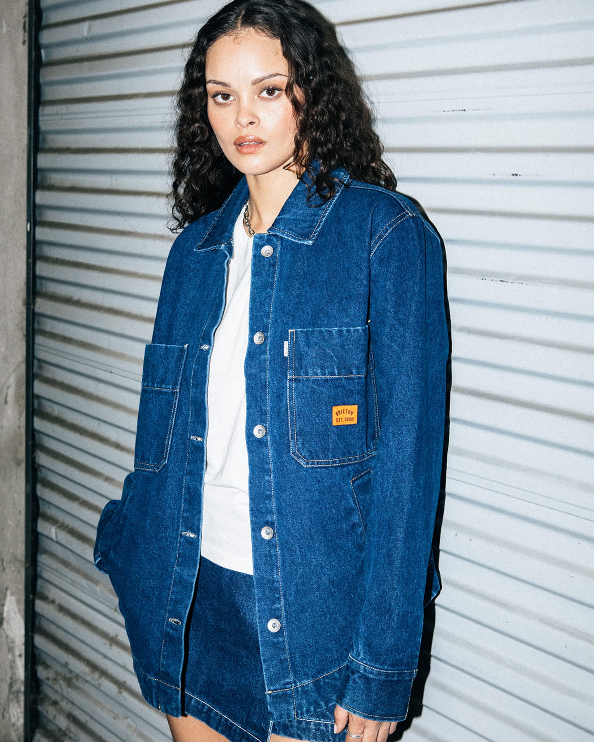 Brixton Women's Durham Shirt Jacket - Rinse Denim