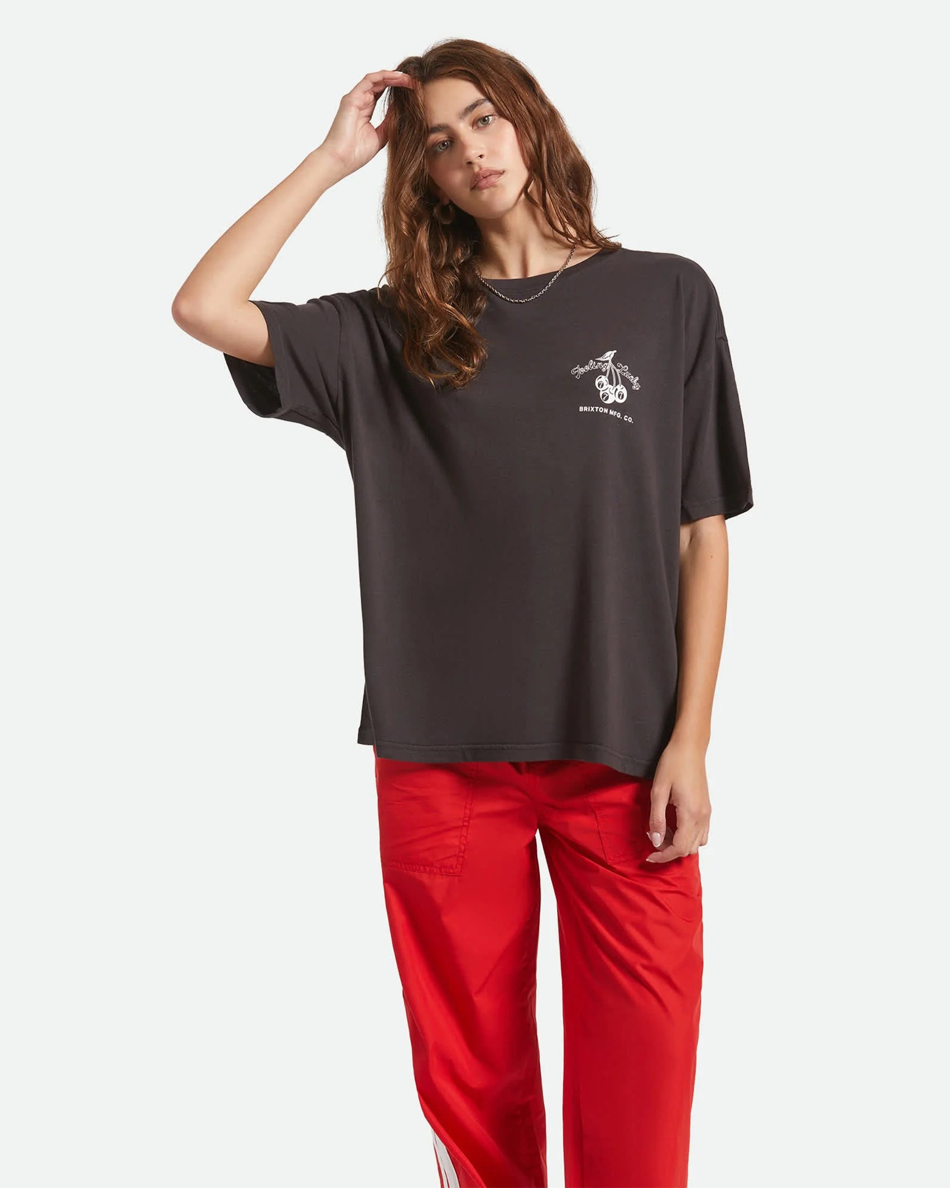 Brixton Feeling Lucky Oversized Boyfriend Short Sleeve T-Shirt - Black