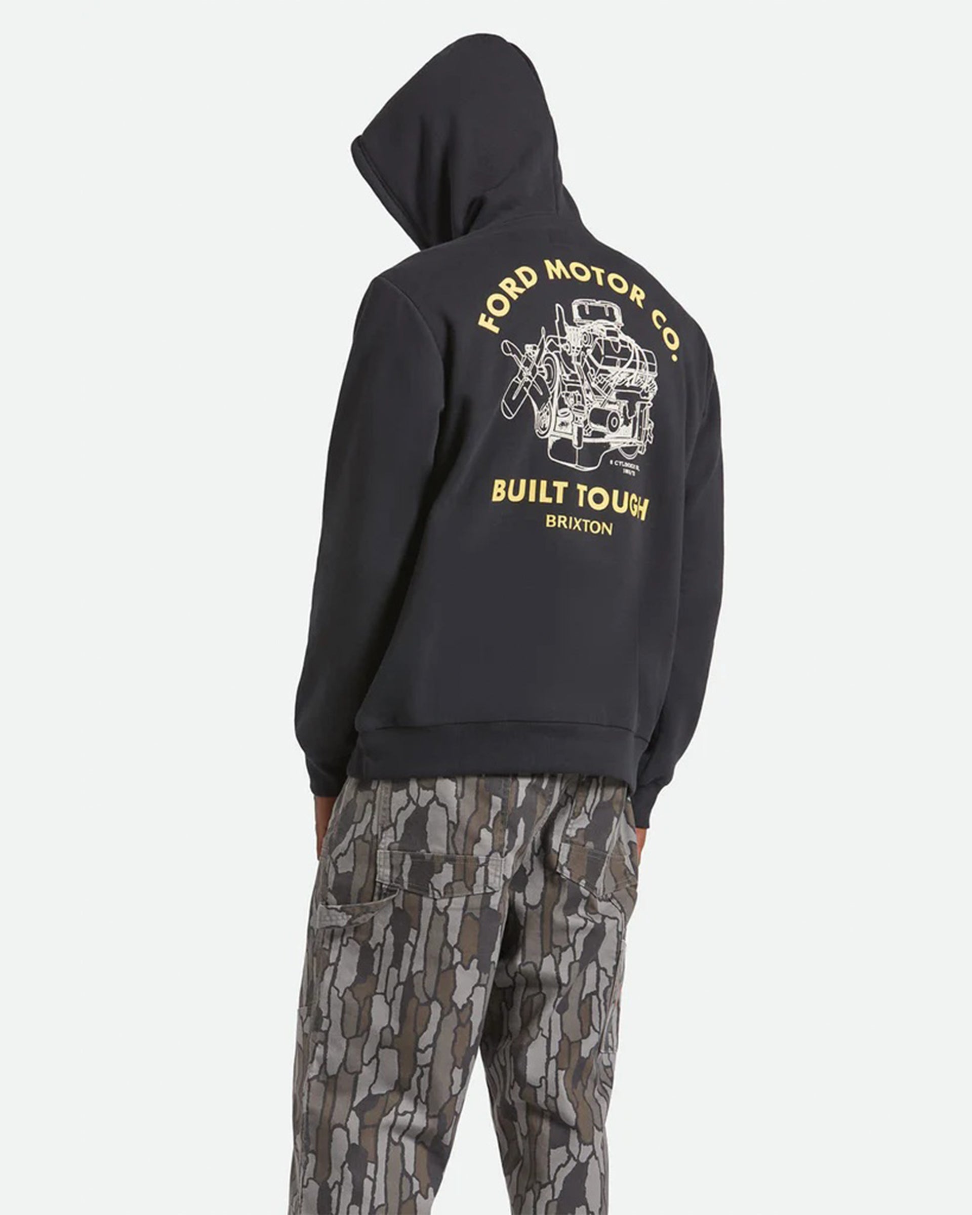 Brixton x Ford Built Tough Fleece Hoodie - Burnt Rubber