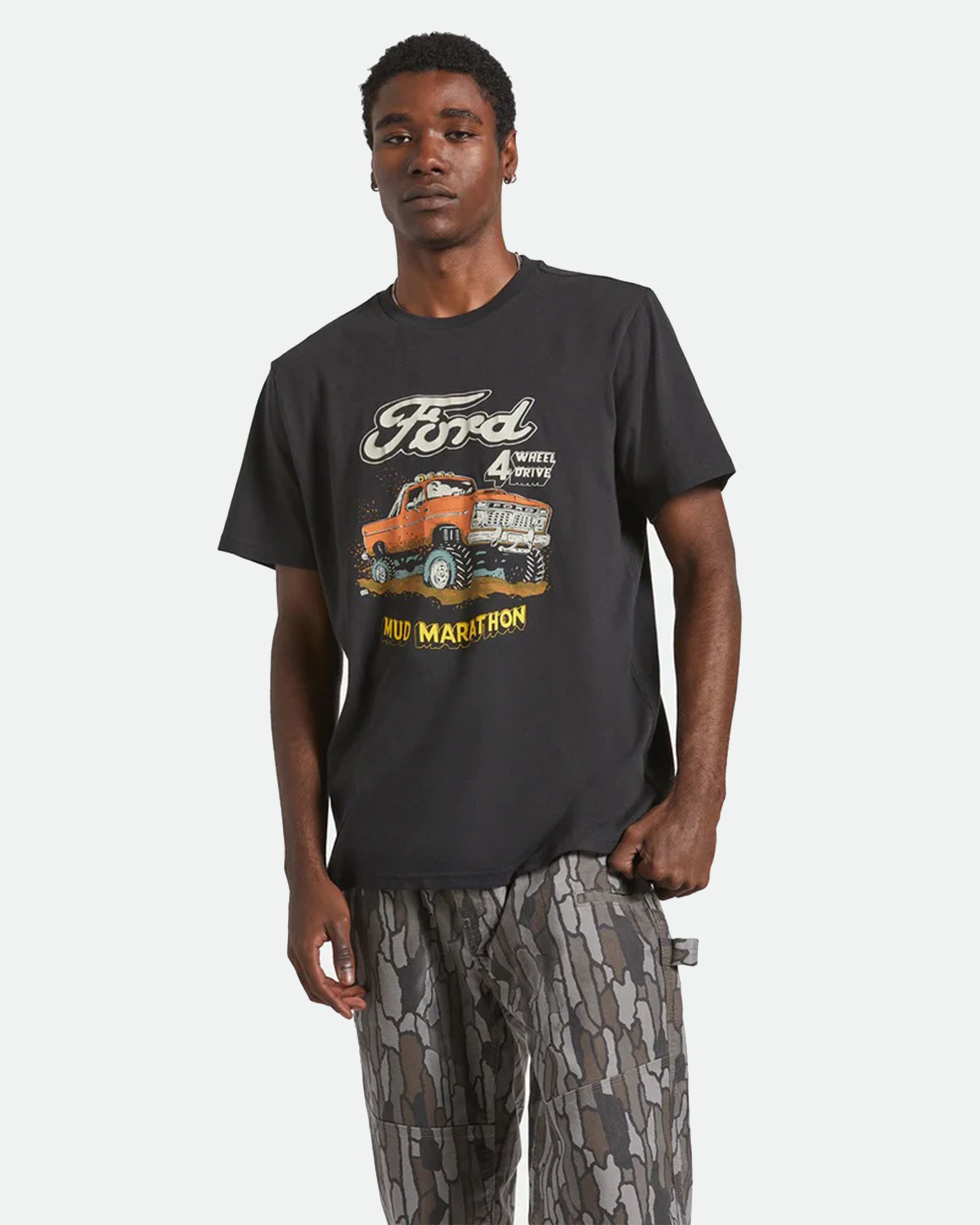 Brixton x Ford Mud Marathon Short Sleeve Standard T-Shirt - Burnt Rubber