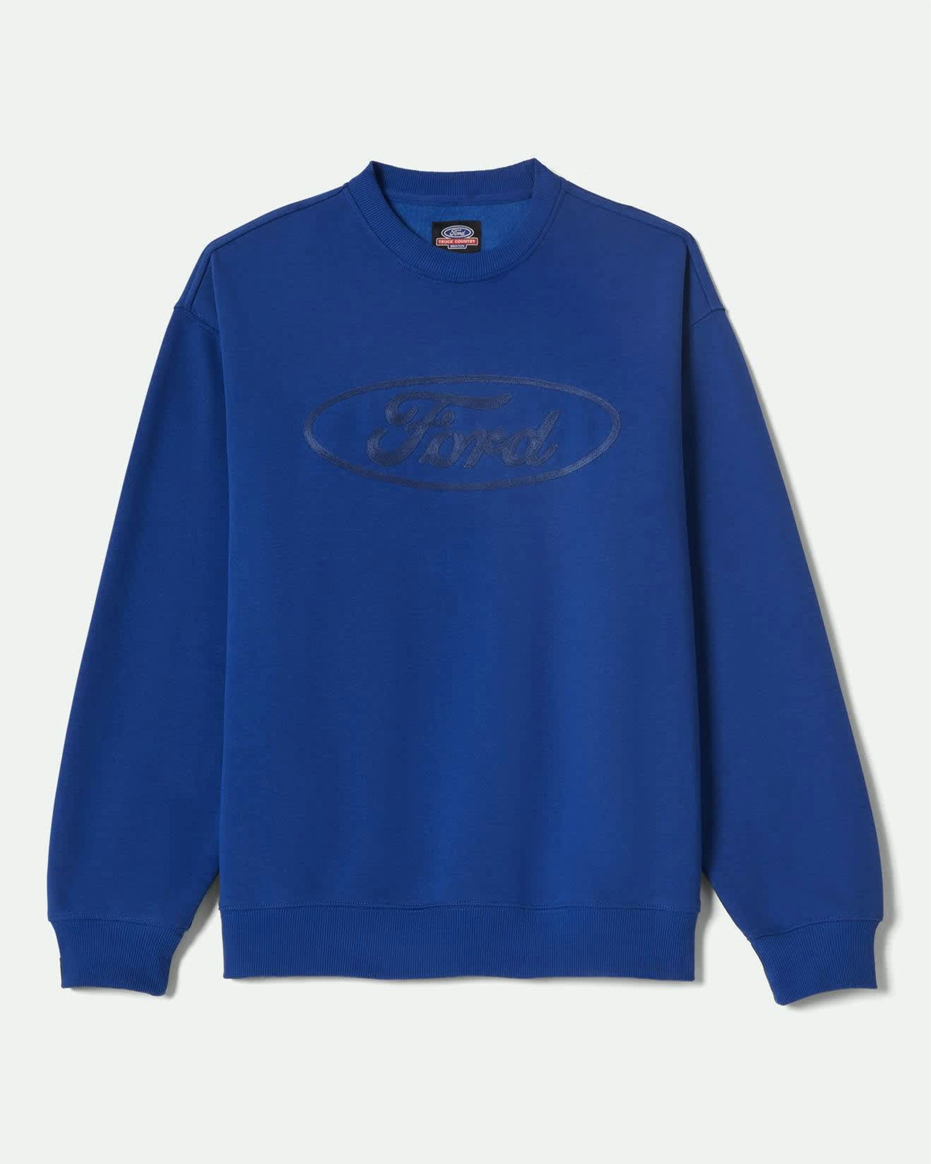 Brixton x Ford Number One Fleece Crewneck - Ford Blue