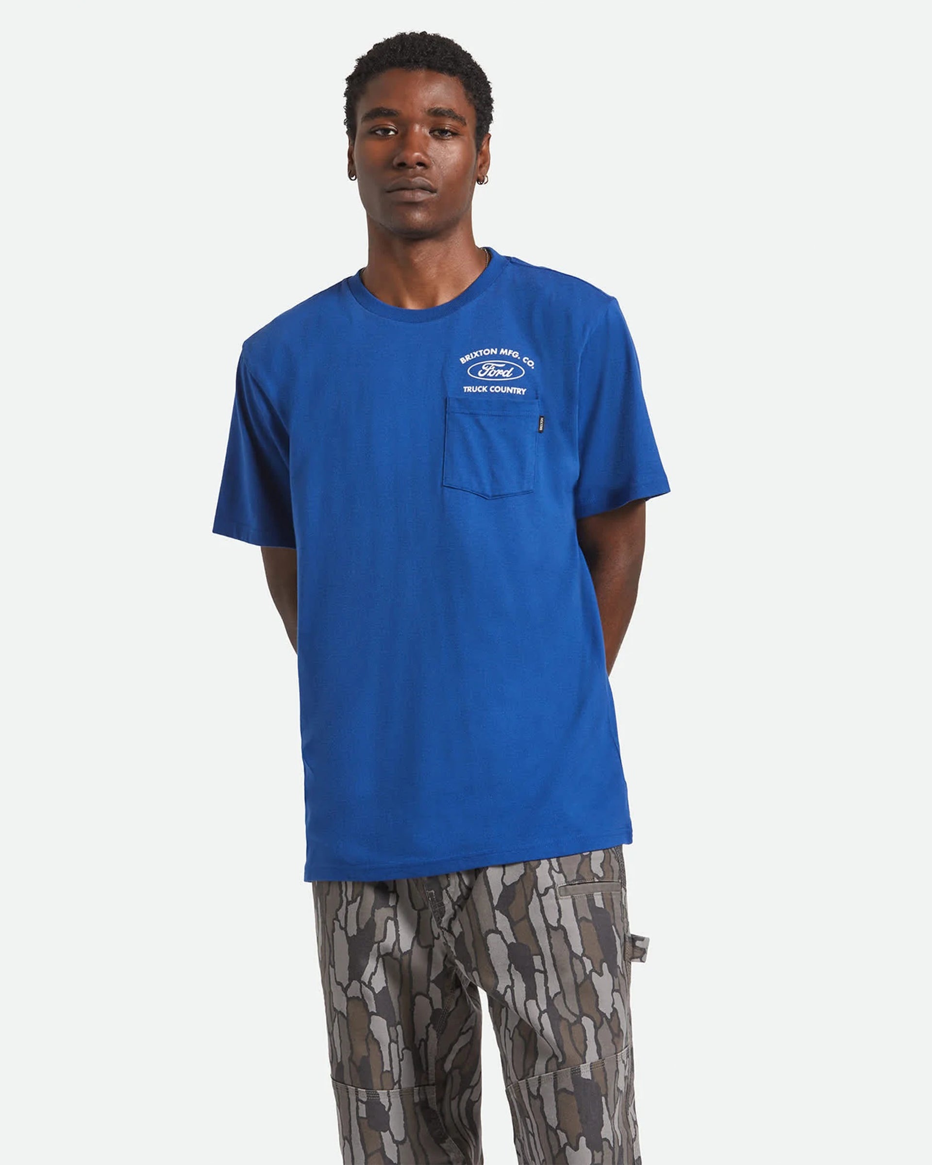 Brixton x Ford Truck Country S/S Pocket T-Shirt - Ford Blue