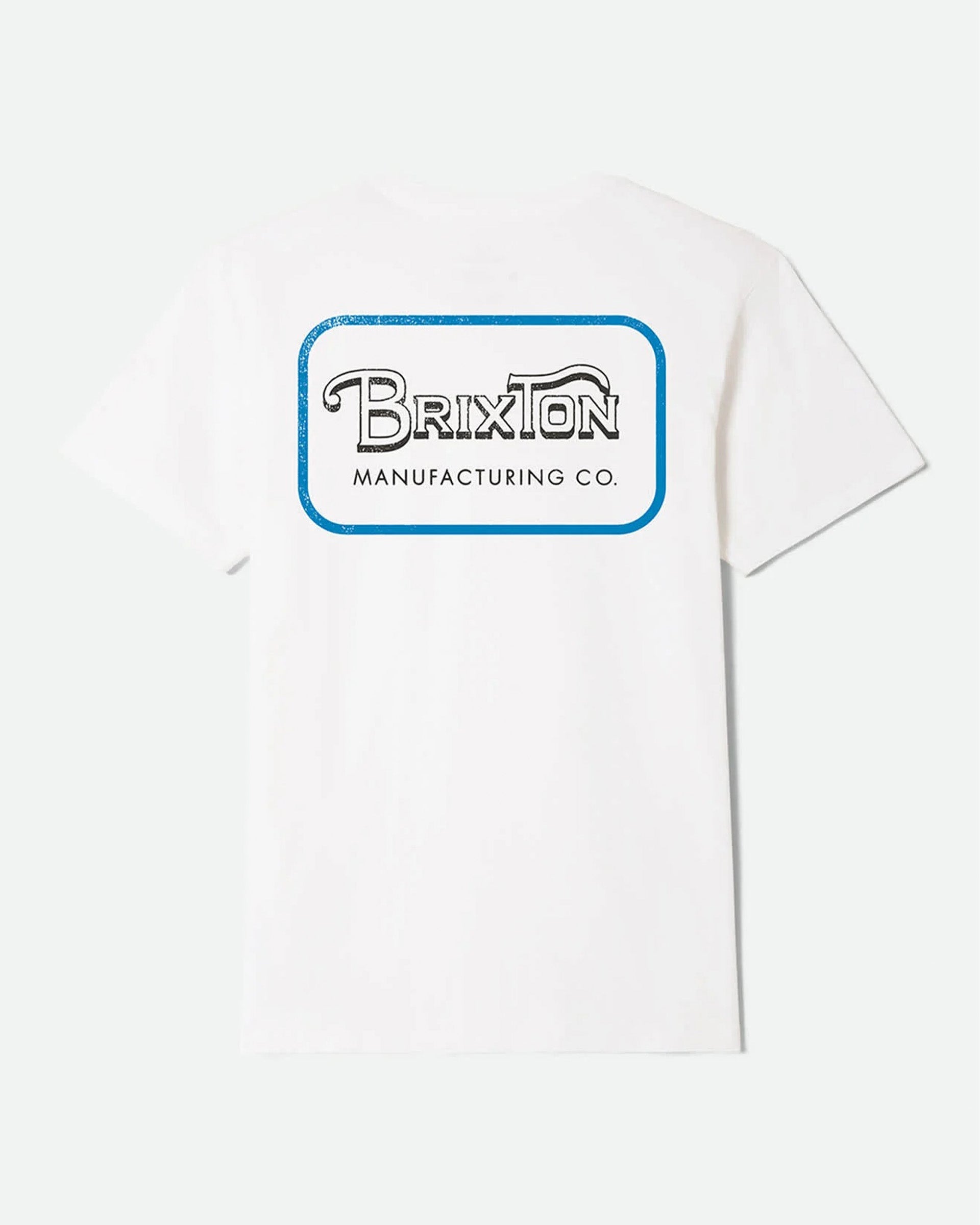 Brixton Grade S/S Standard T-Shirt - White/Washed Black/Medium Blue