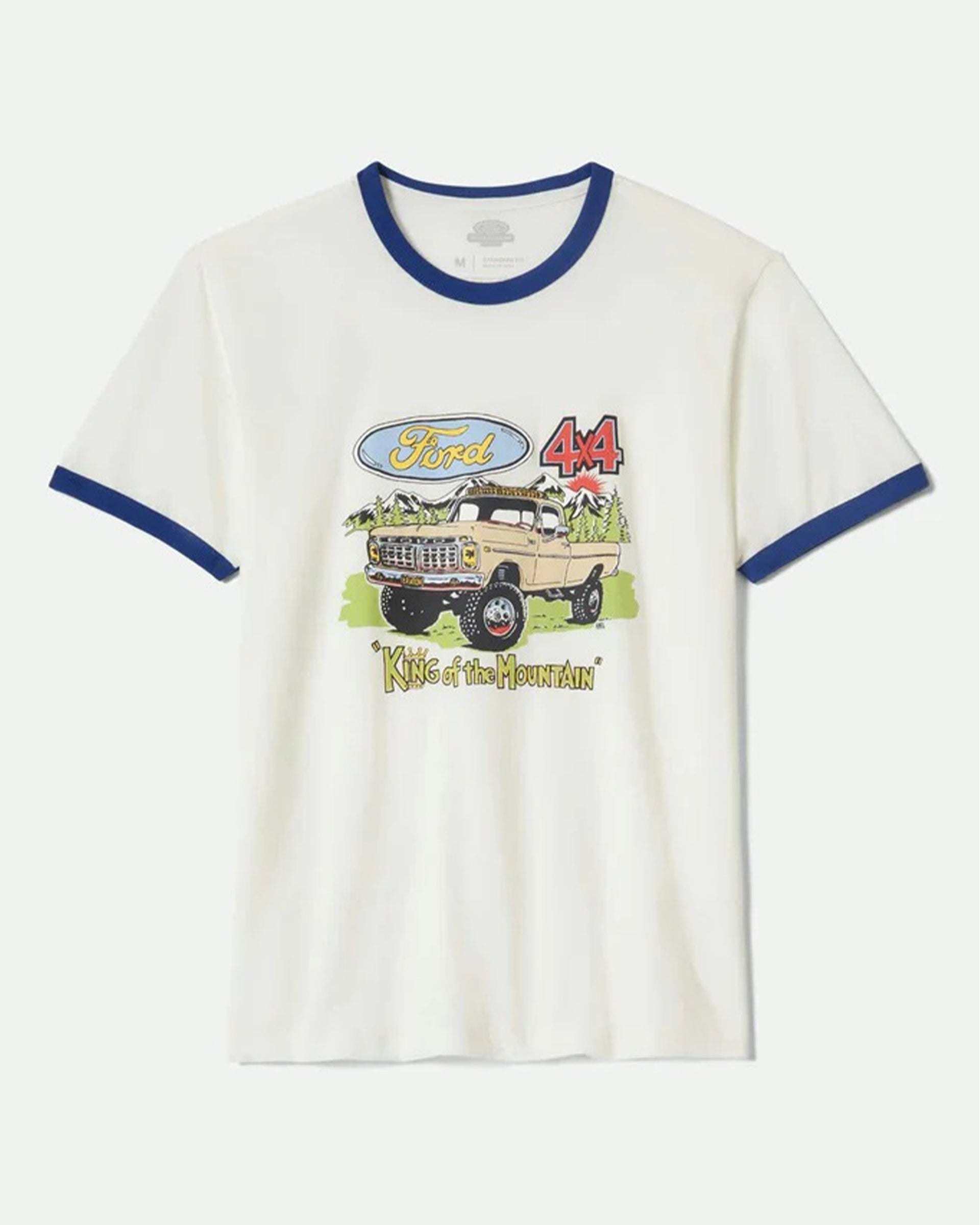 Brixton x Ford King Of The Mountains S/S Ringer T-Shirt - Wimbledon White