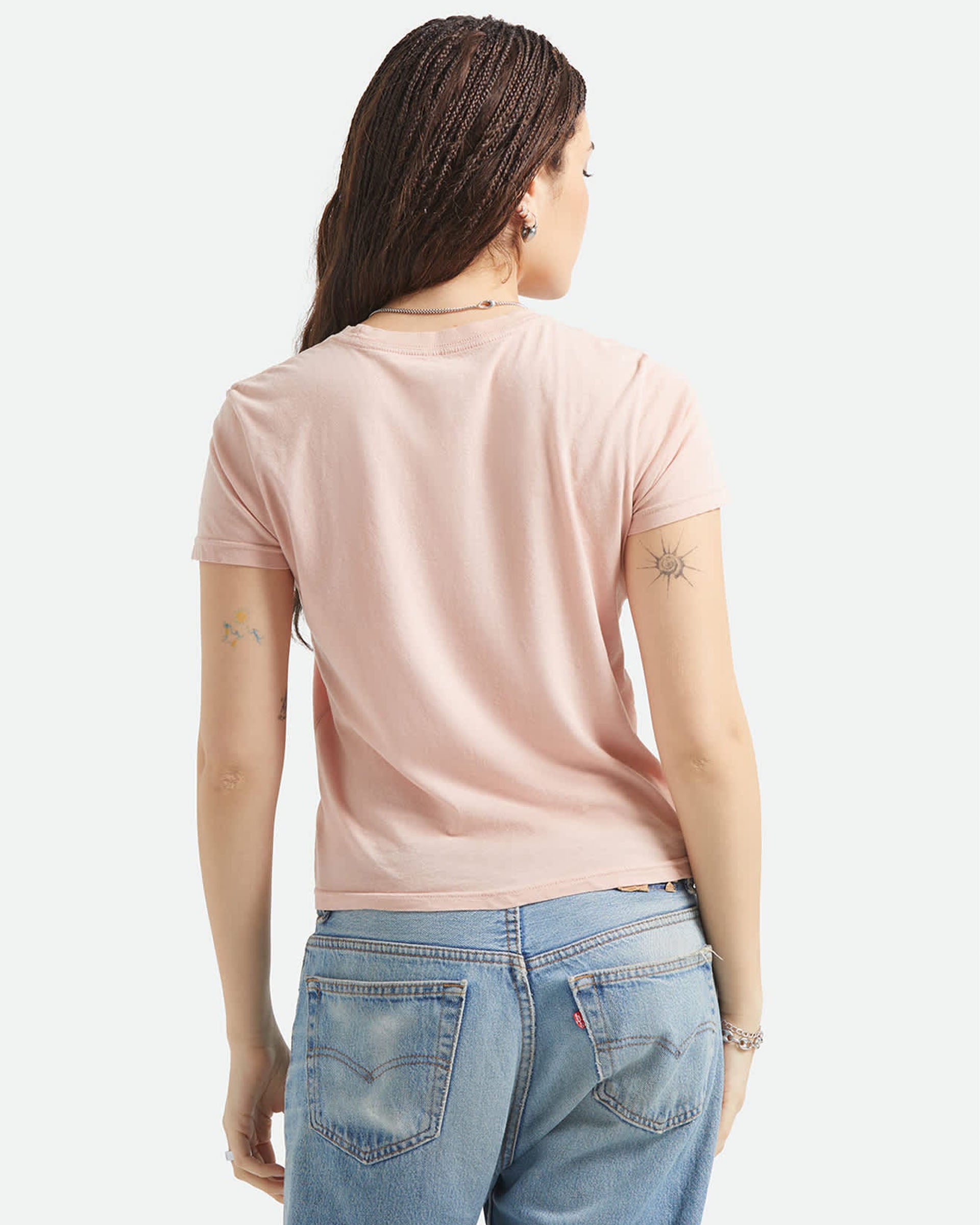 Brixton Women's Pony Club Slim Crew S/S T-Shirt - Silver Pink
