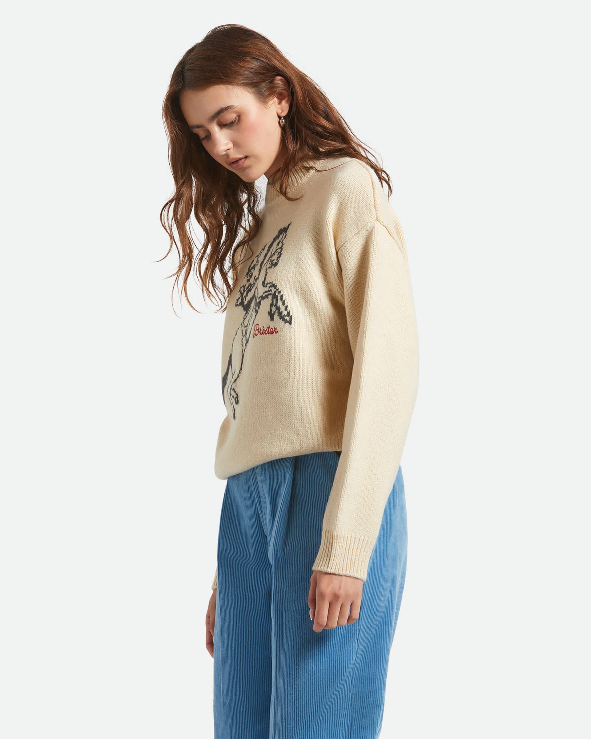 Brixton Women's Ranching Club Crew Sweater - Whitecap