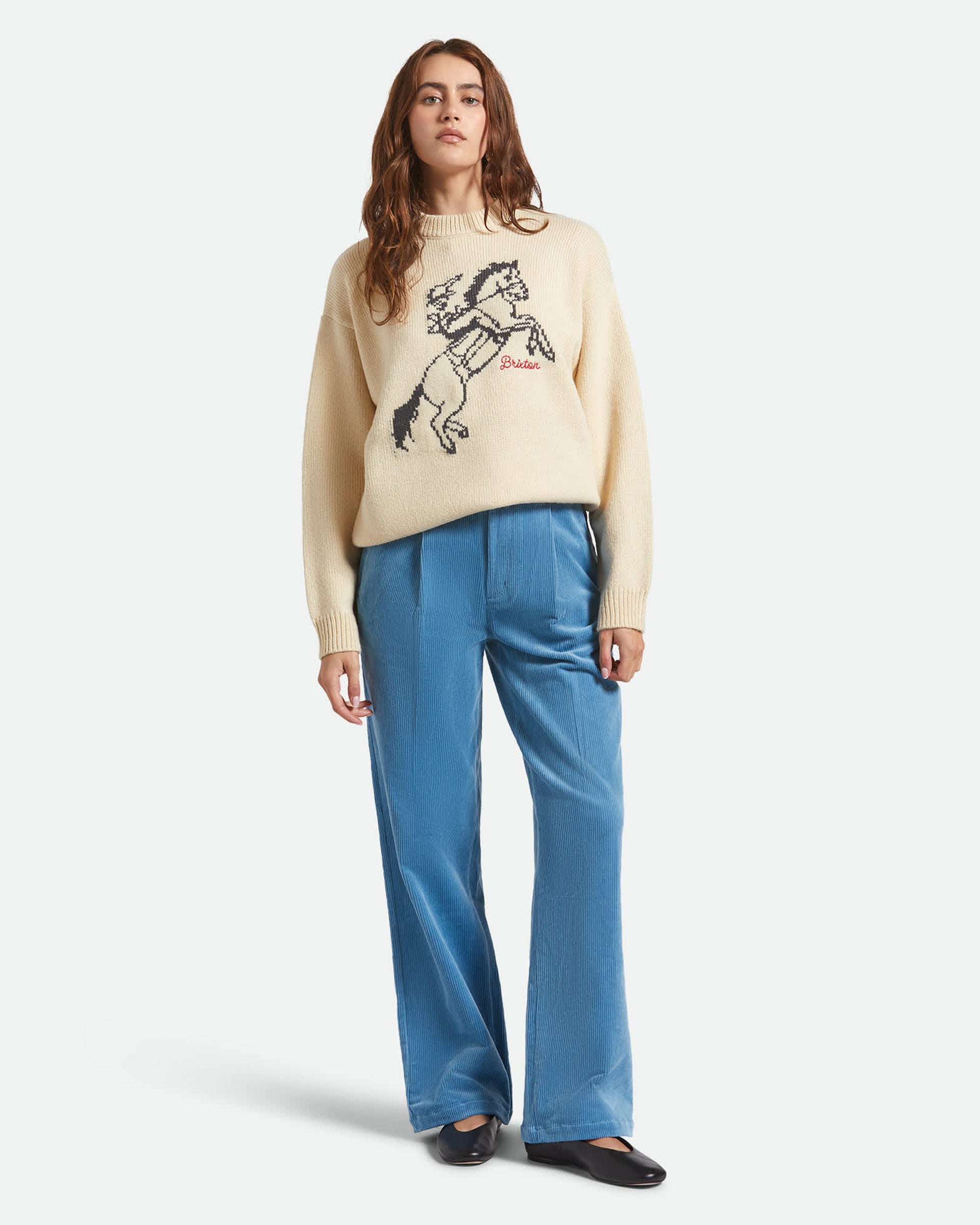 Brixton Women's Ranching Club Crew Sweater - Whitecap