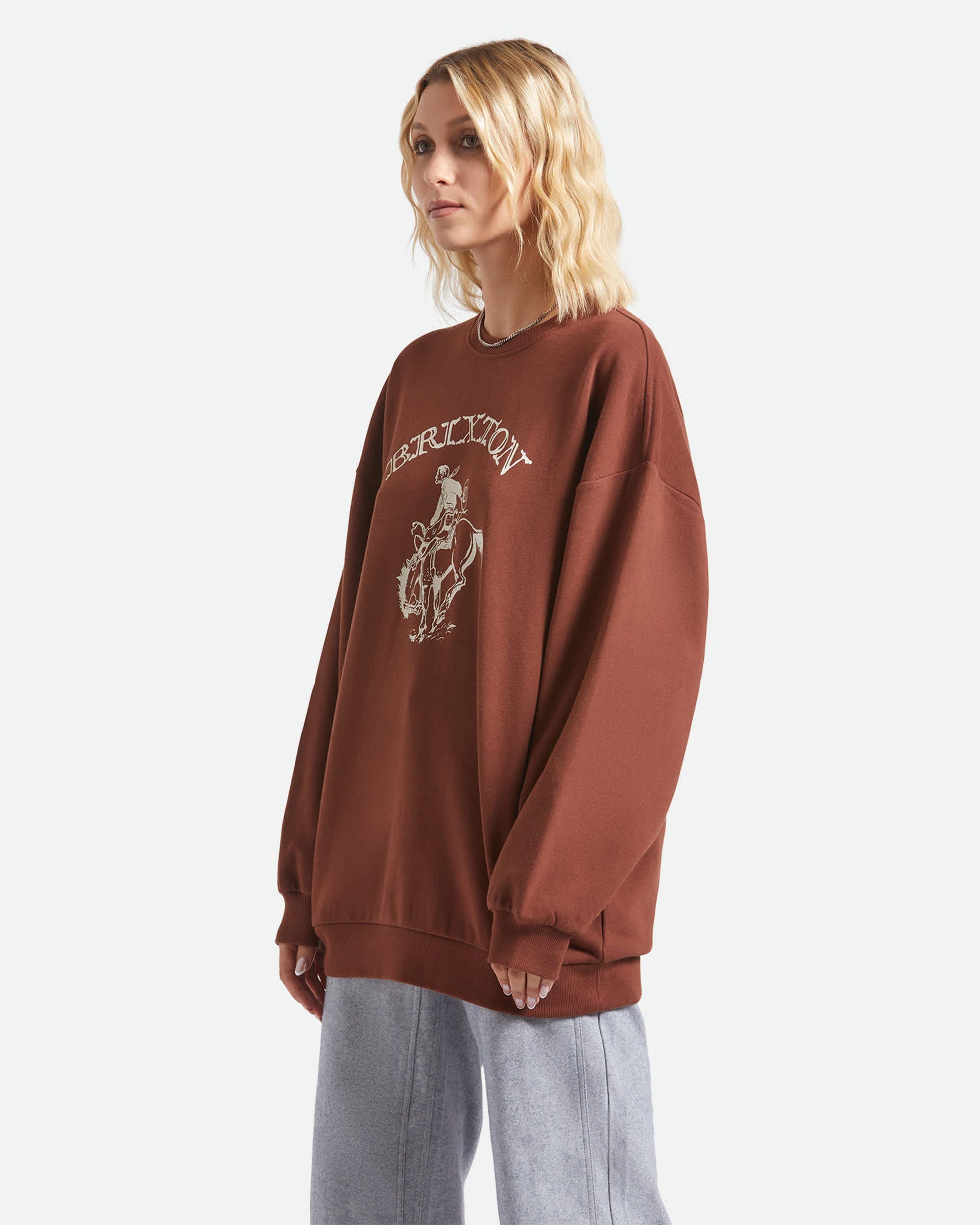 Brixton Women's Western Crewneck Sweatshirt - Sepia