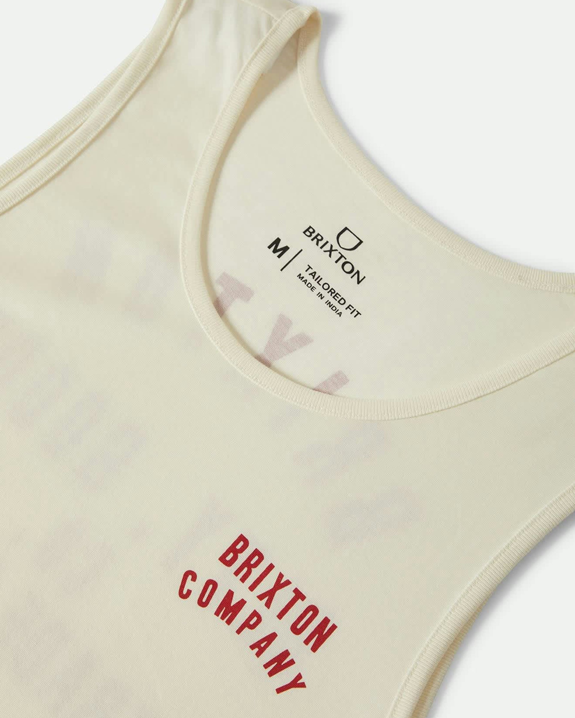 Brixton Woodburn Tank Top - Off White/Crimson