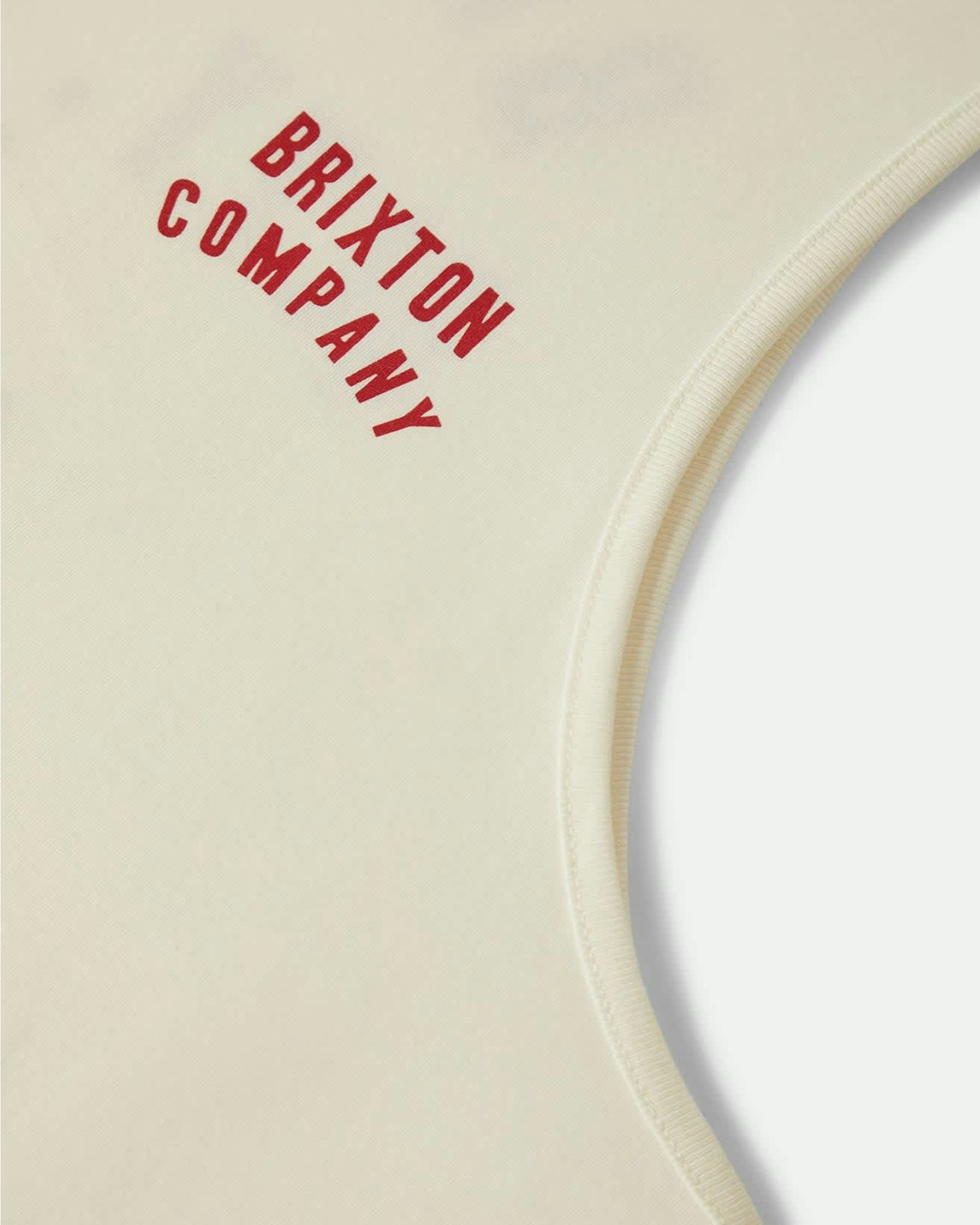 Brixton Woodburn Tank Top - Off White/Crimson