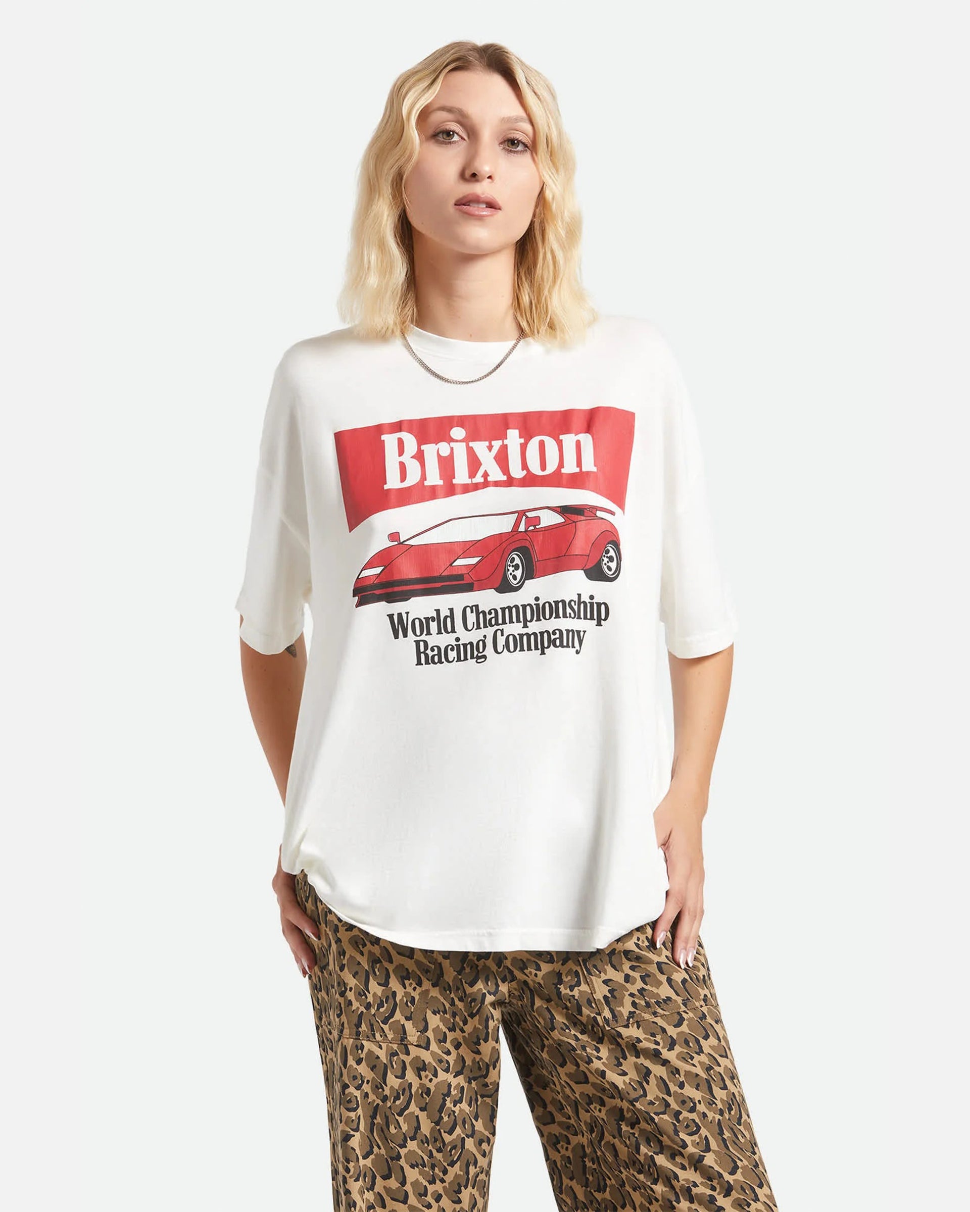 Brixton Women's World Champion Oversized Boyfriend T-Shirt - Off White