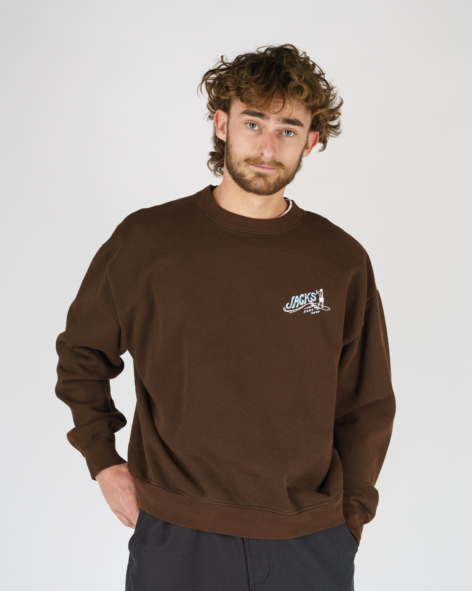 Bobber Heavyweight Crewneck - Brown
