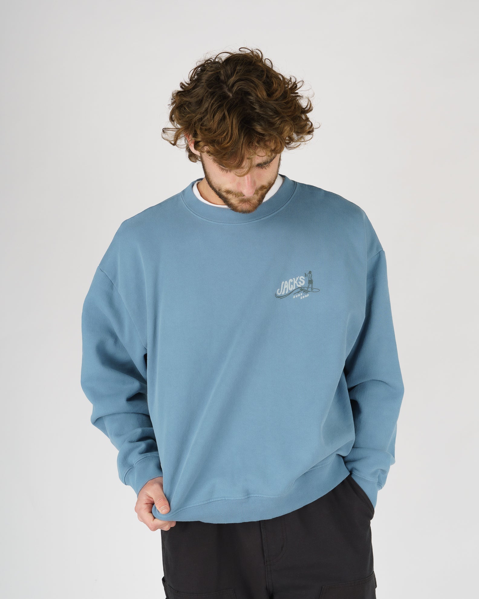 Bobber Heavyweight Crewneck - Blue