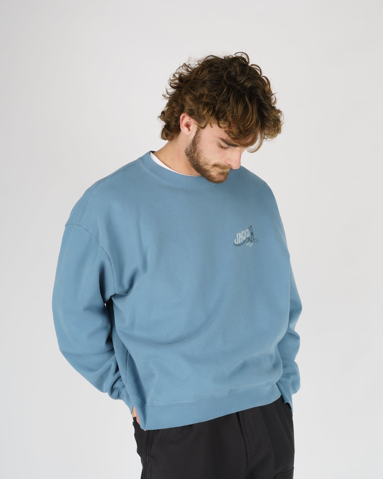 Bobber Heavyweight Crewneck - Blue