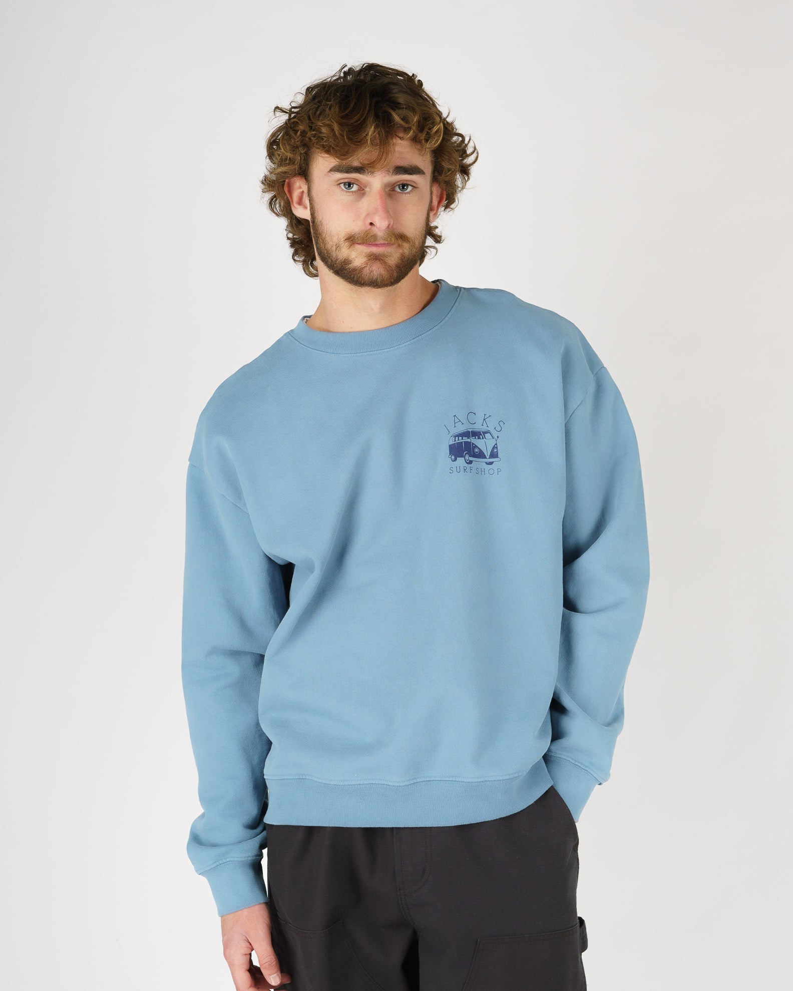 Bus Stop Heavyweight Crewneck - Blue