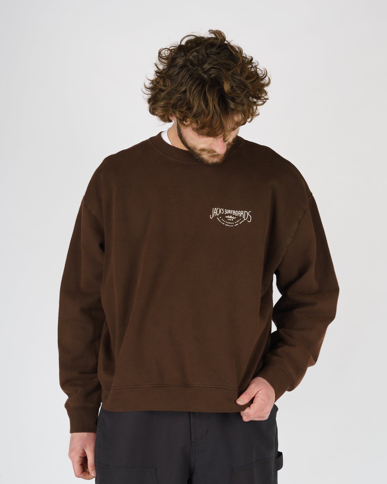 Crescent Heavyweight Crewneck - Brown