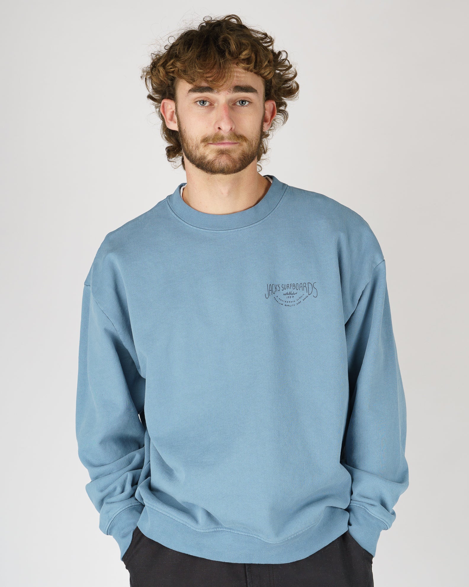 Crescent Heavyweight Crewneck - Blue